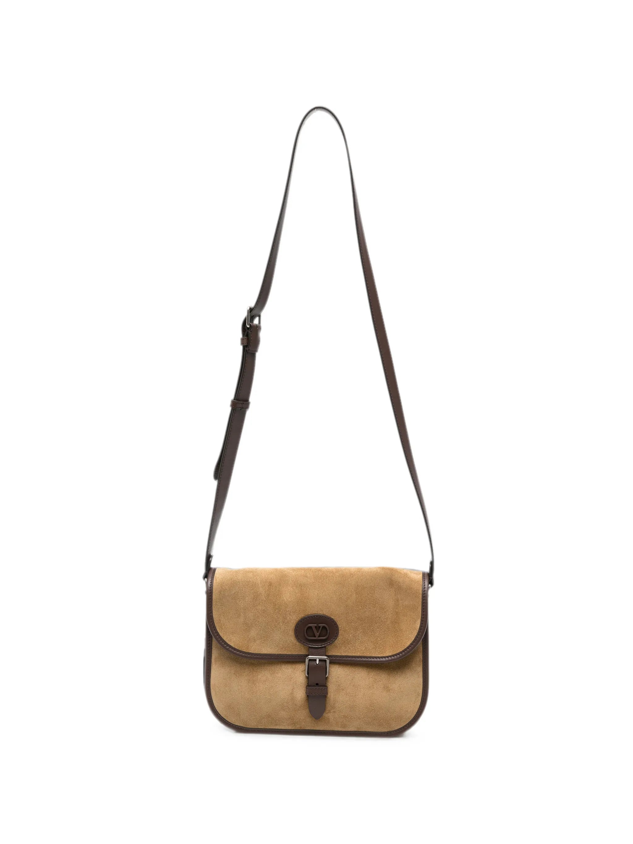 Antibes buckle-fastening suede shoulder bag