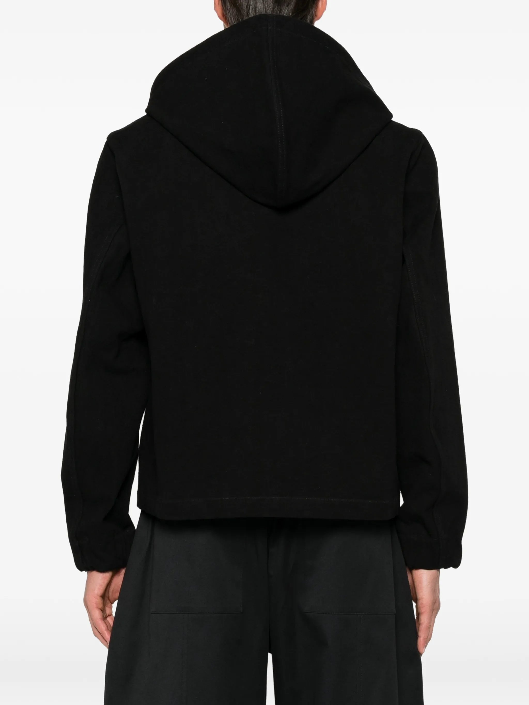 drawstring-hood zip-up jacket