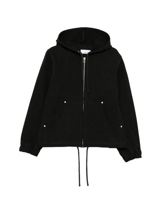 drawstring-hood zip-up jacket