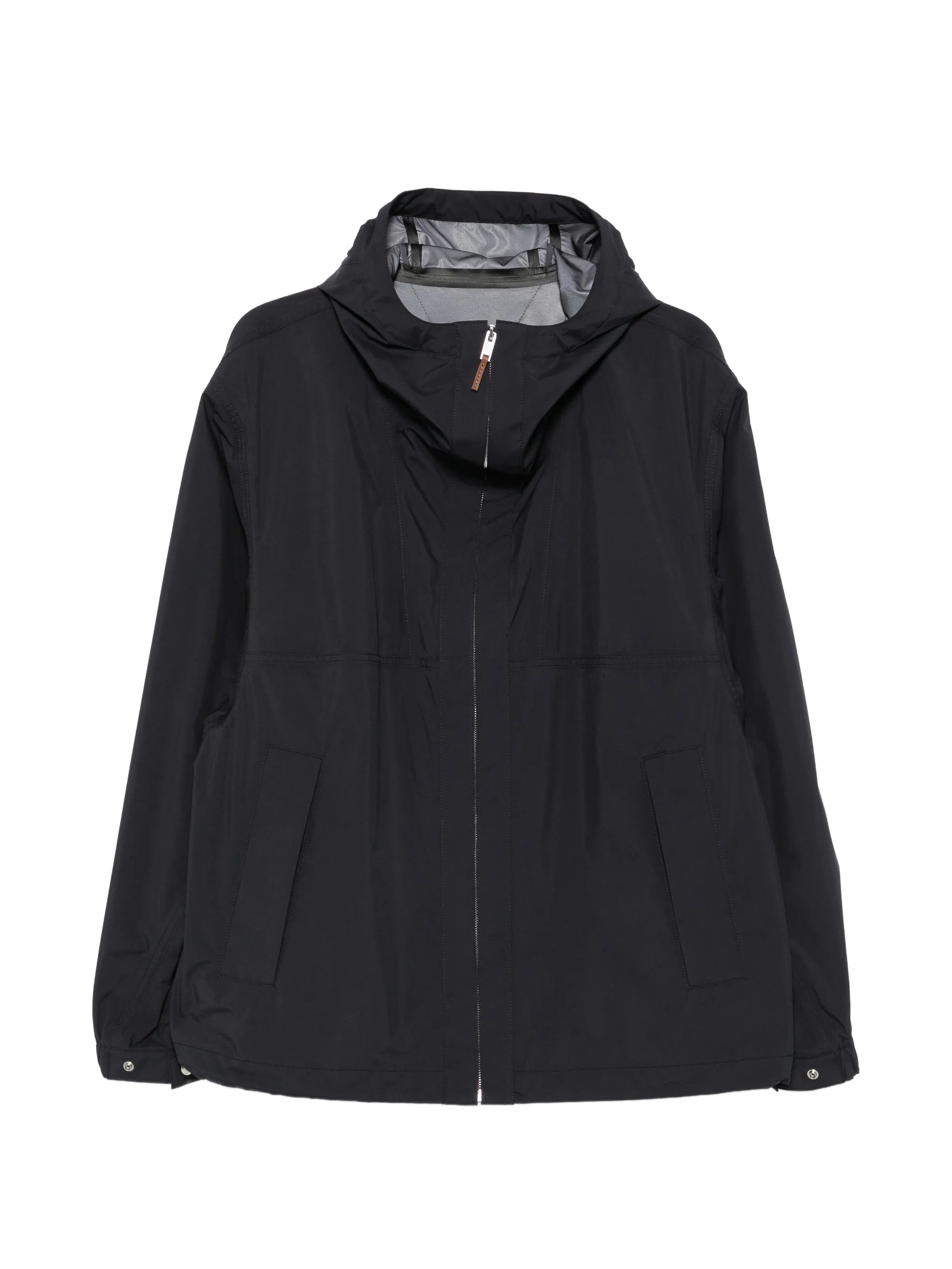 zip-up hooded jacket
