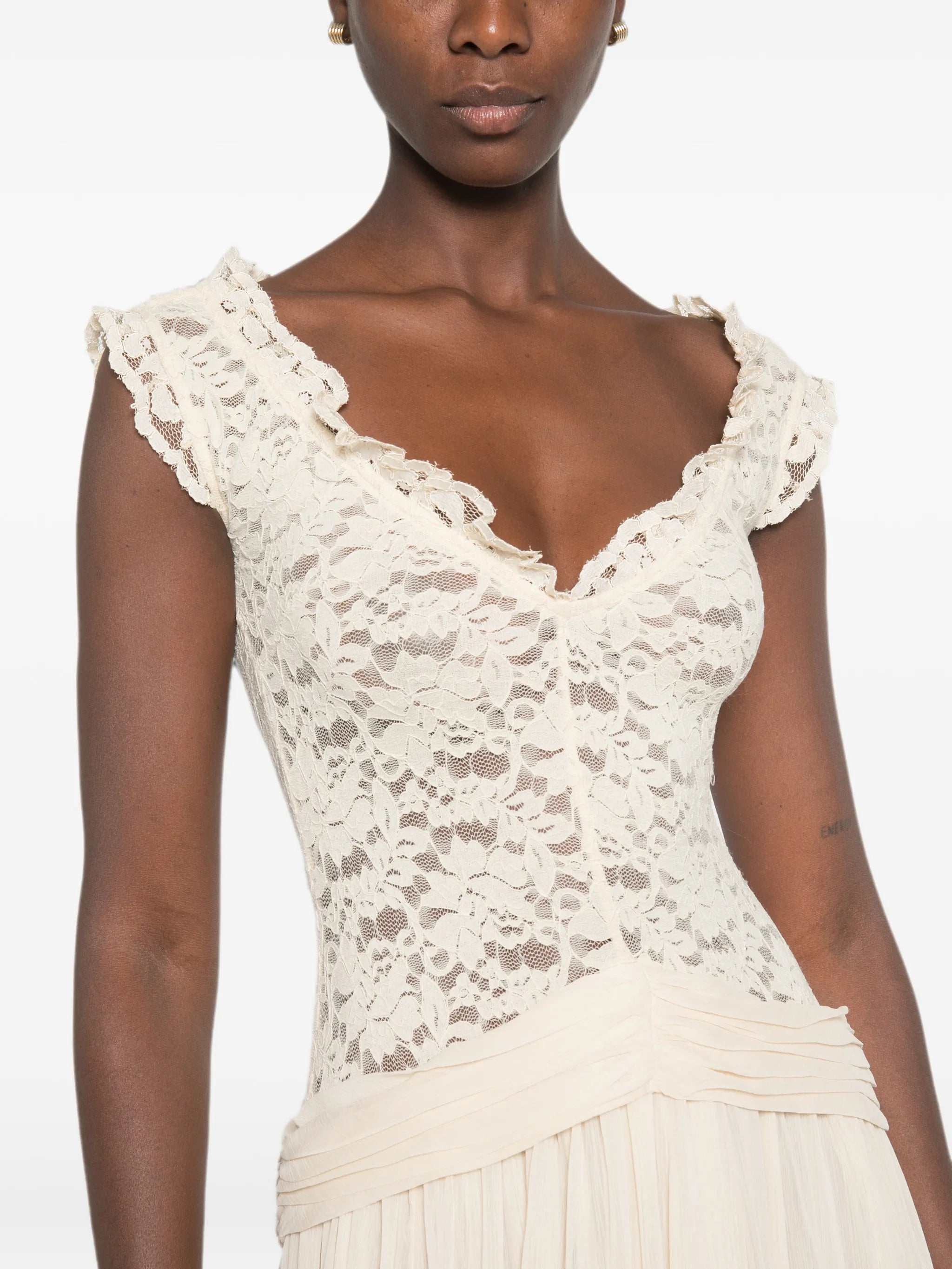 Arabella cap-sleeve maxi dress
