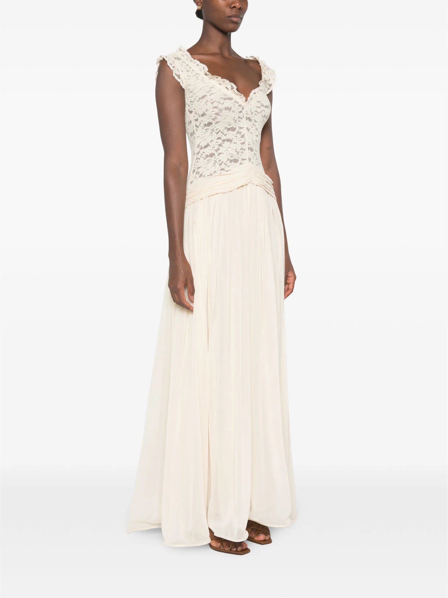 Arabella cap-sleeve maxi dress