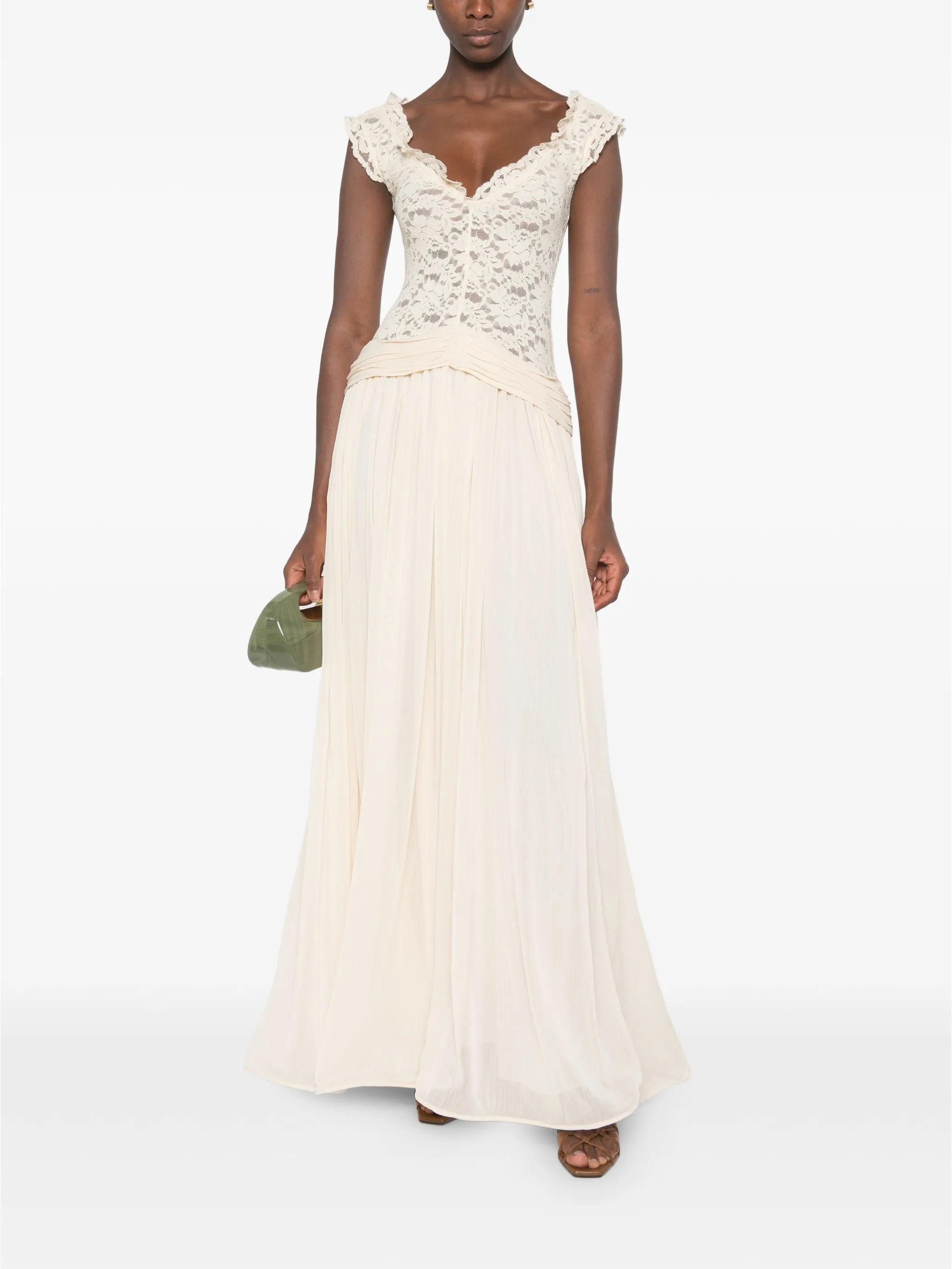 Arabella cap-sleeve maxi dress