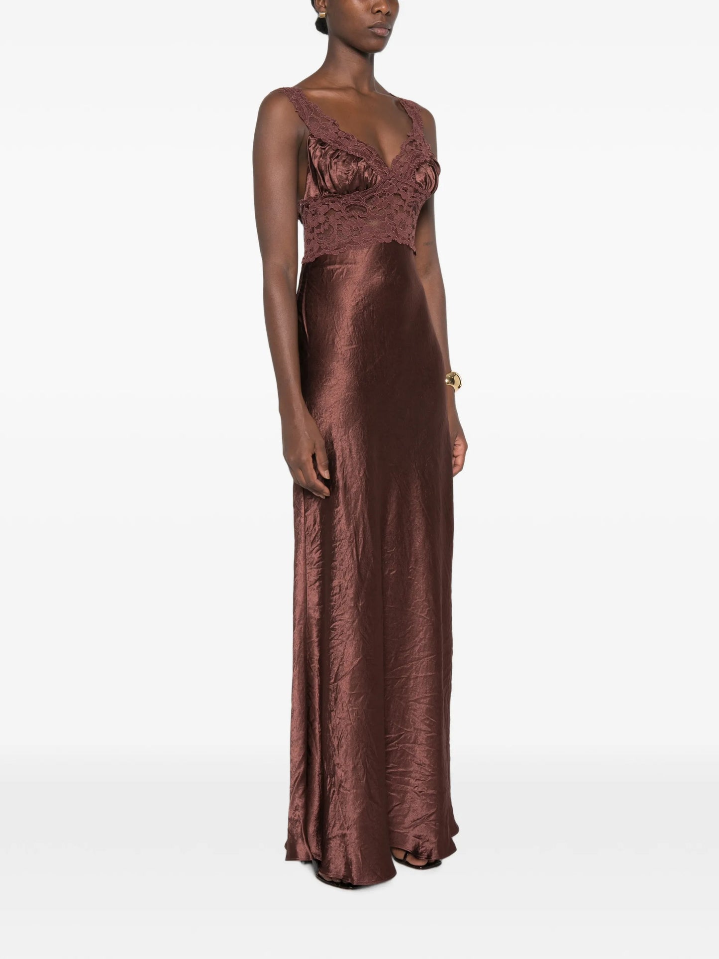 lace-panelled maxi dress