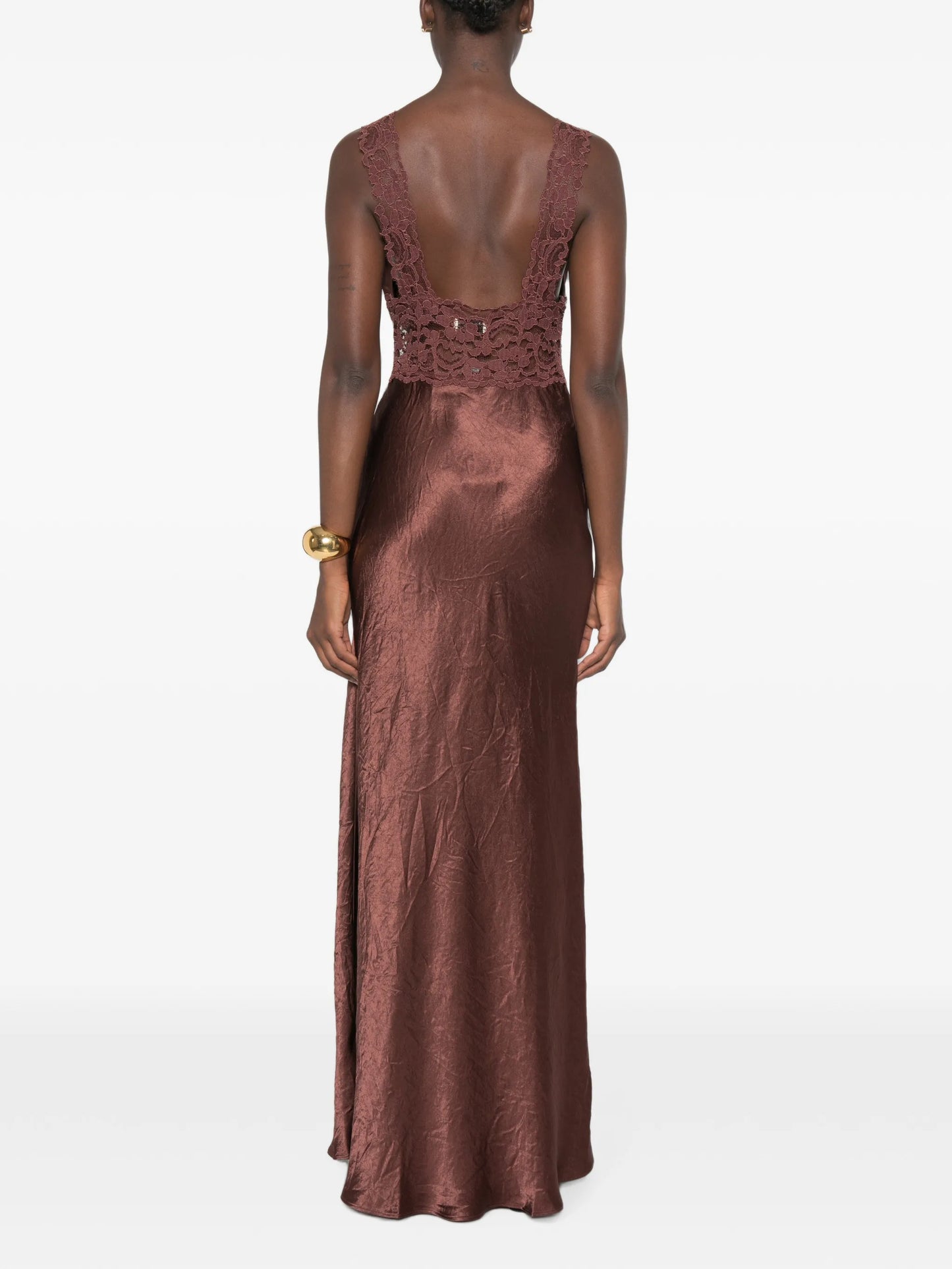 lace-panelled maxi dress