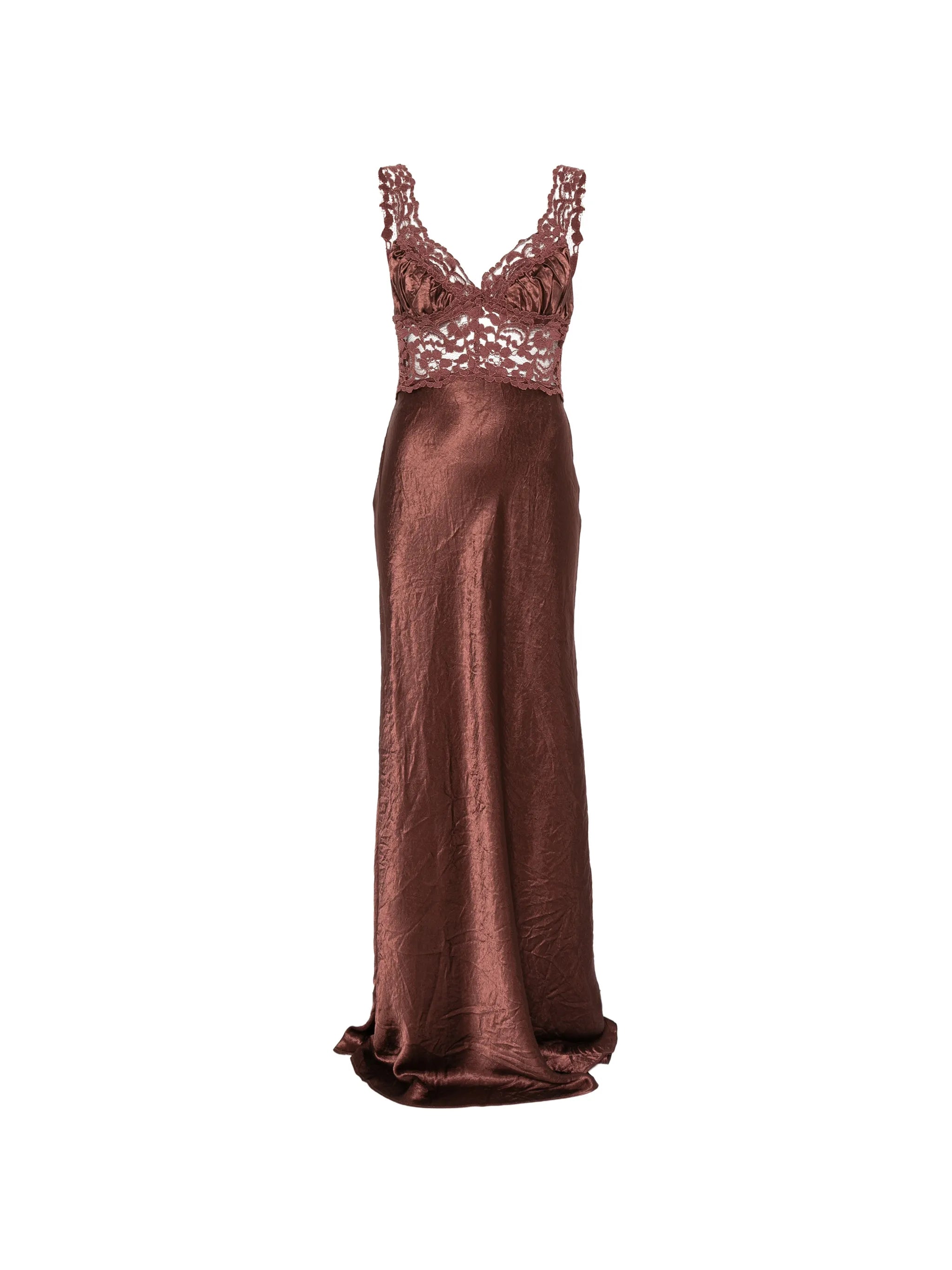 lace-panelled maxi dress