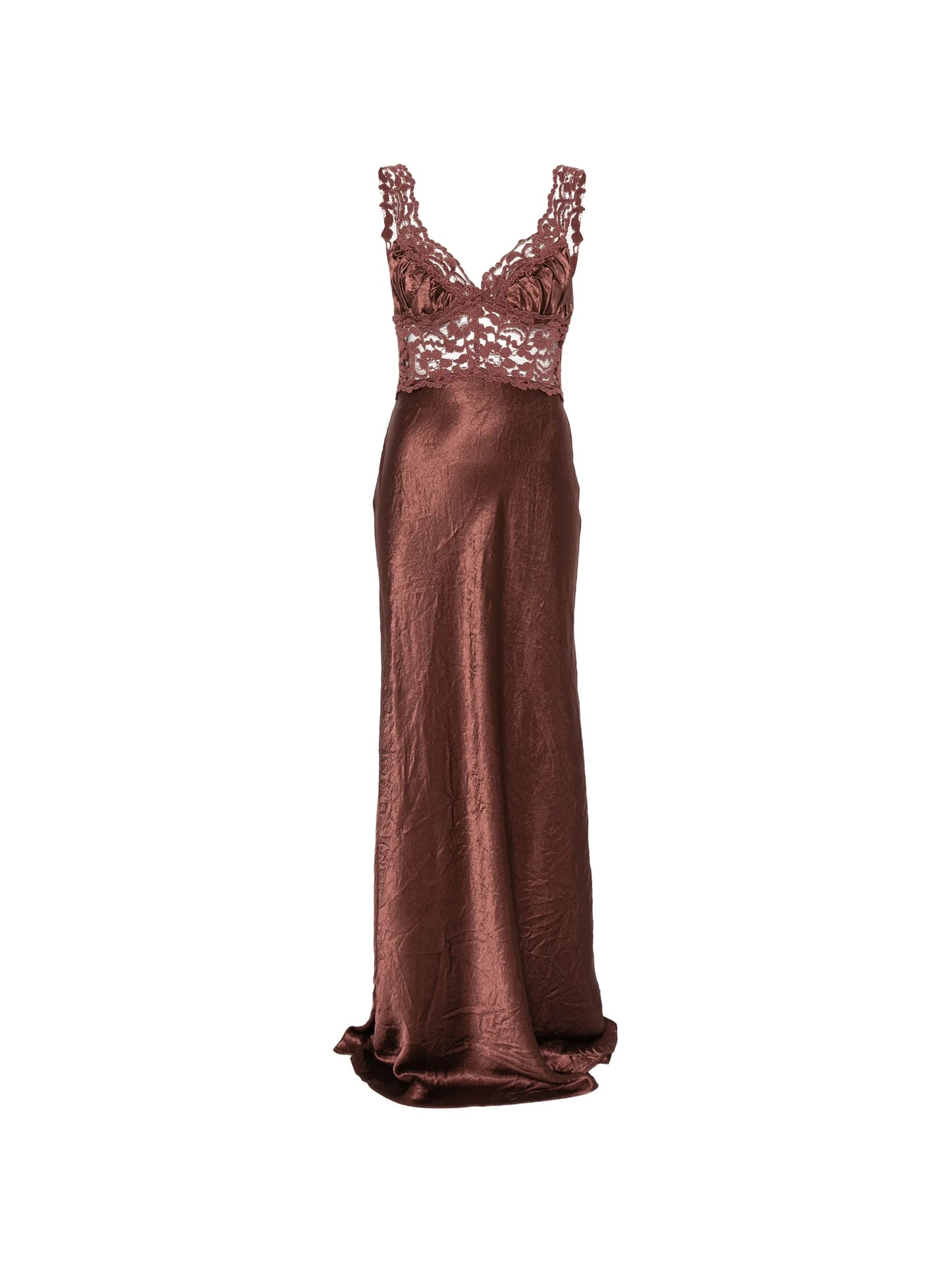 lace-panelled maxi dress