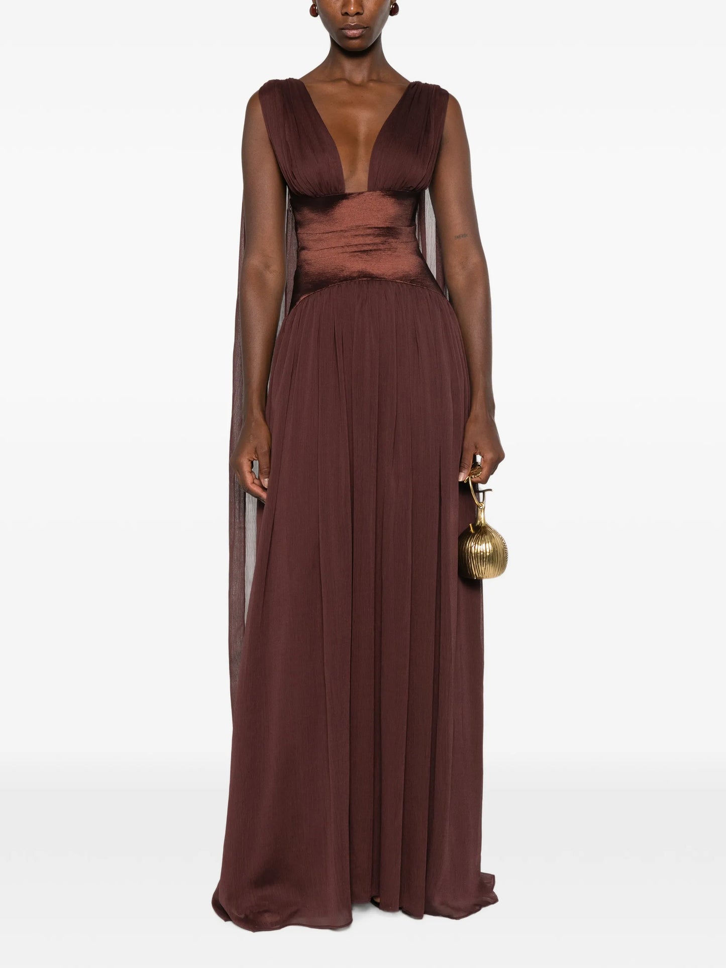 Ramona draped-panel maxi dress