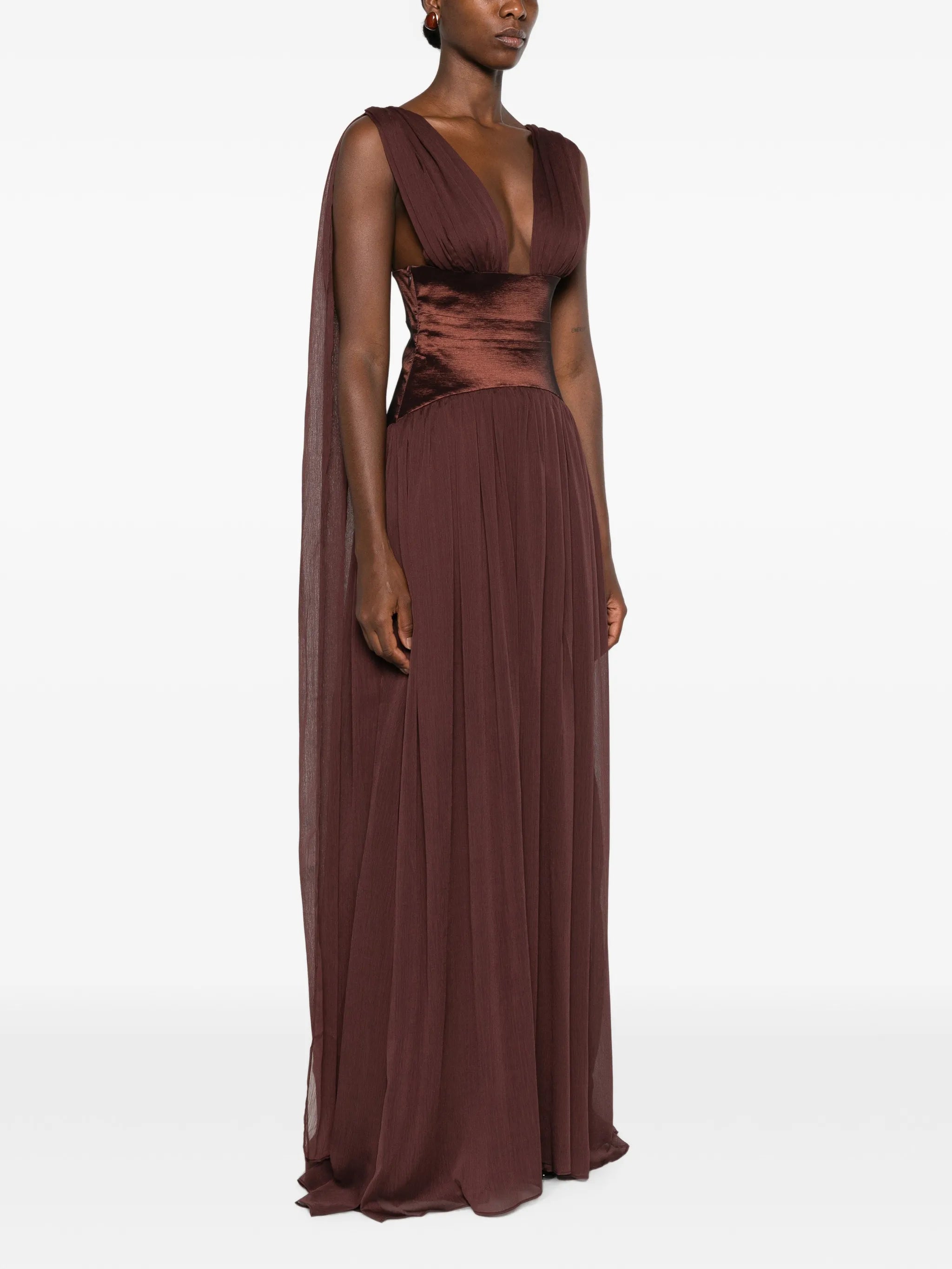 Ramona draped-panel maxi dress