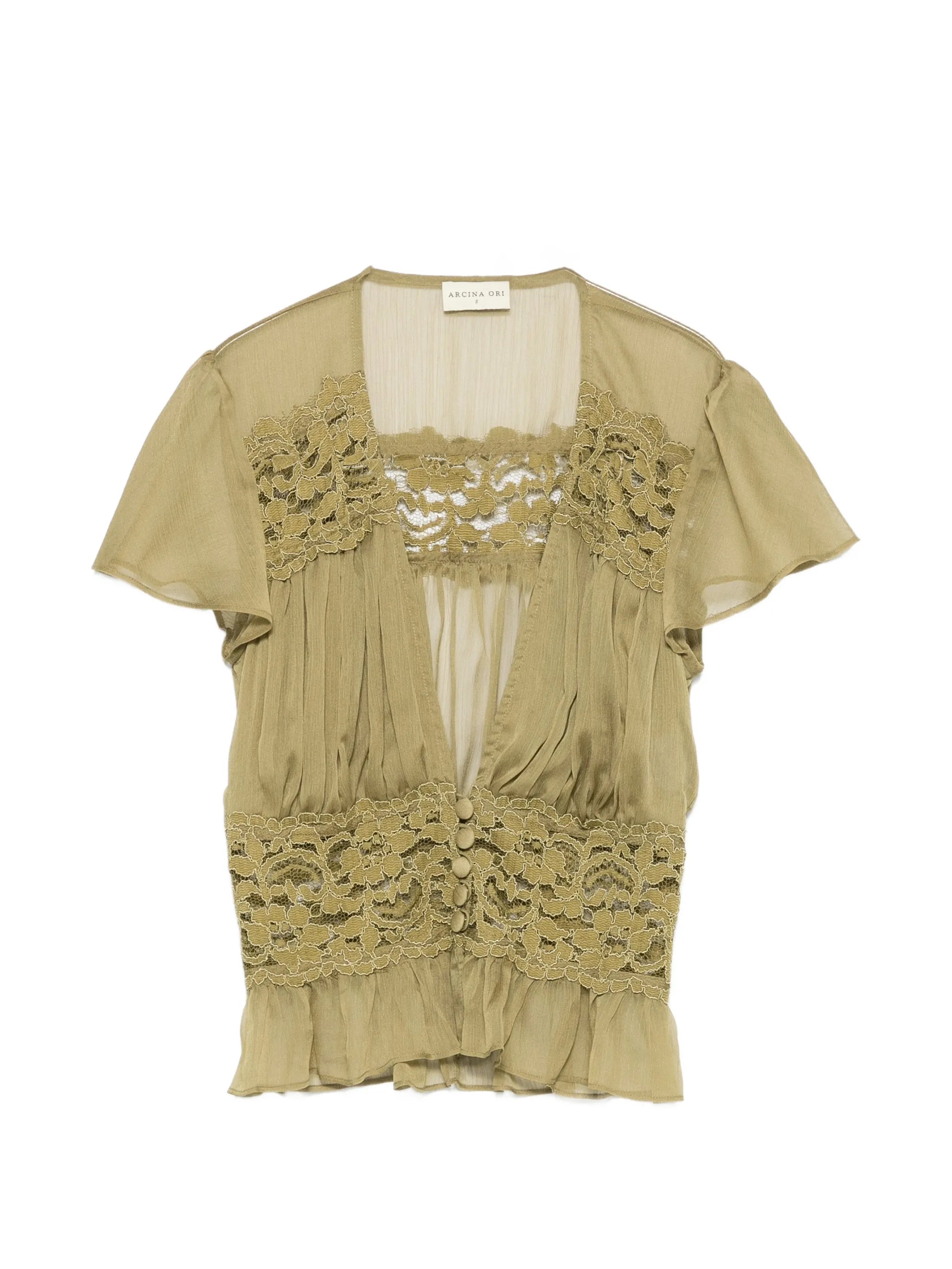 Sabrina lace-panel top