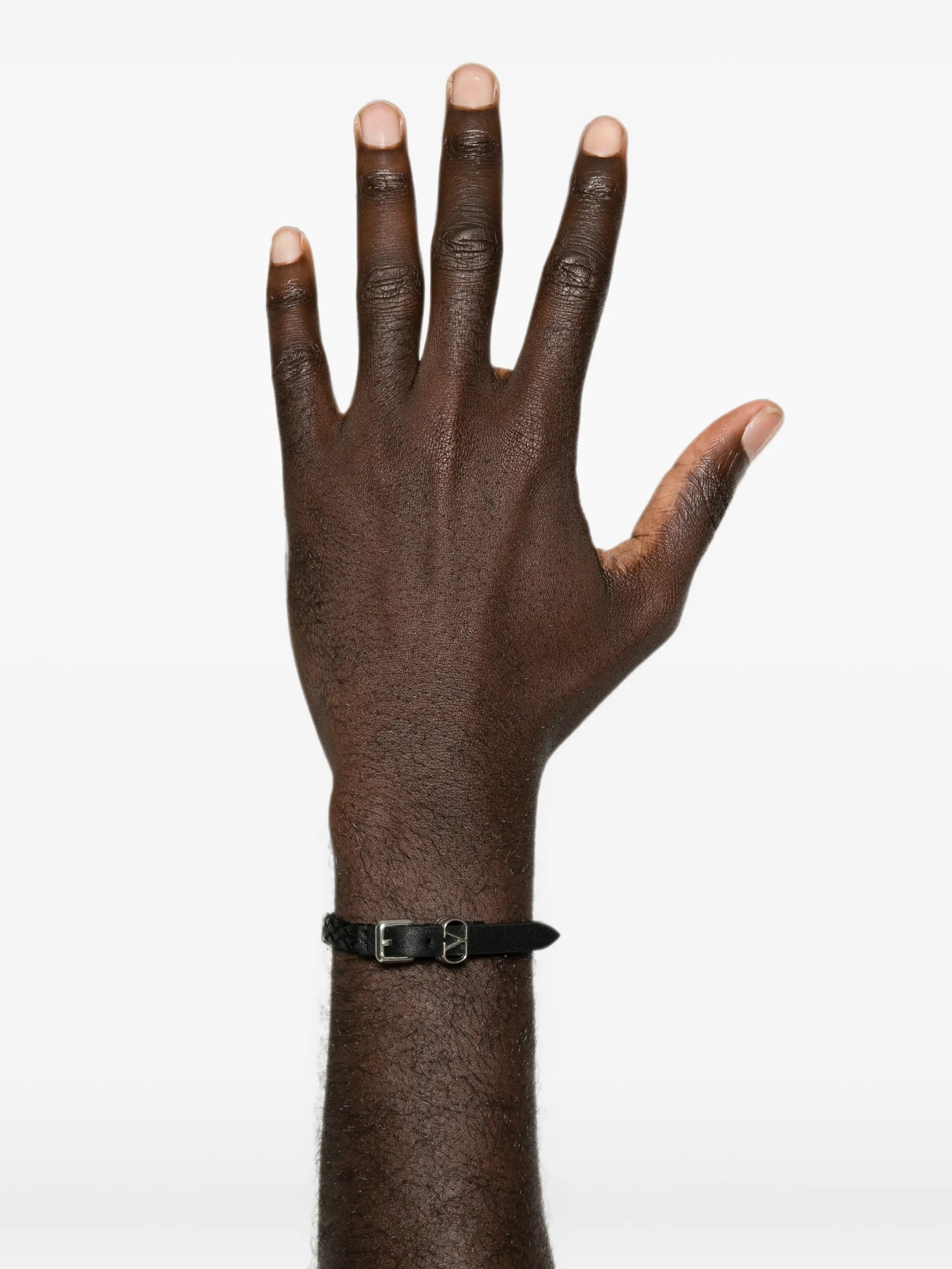 Ovalette braided-leather bracelet