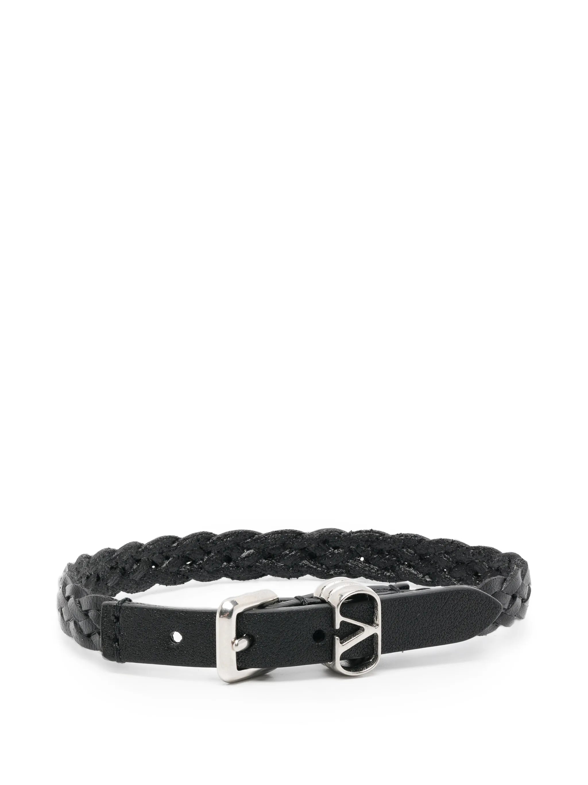 Ovalette braided-leather bracelet