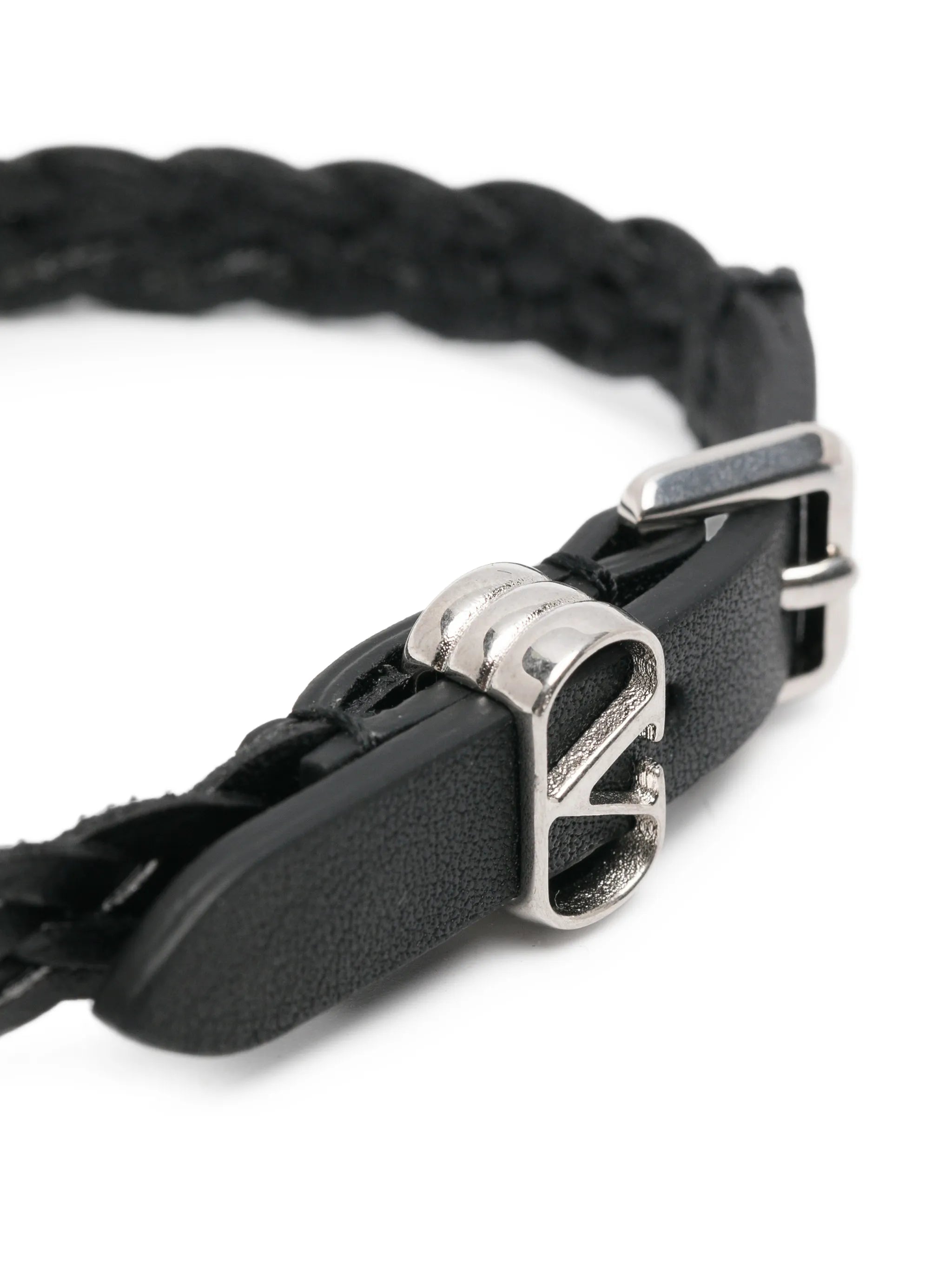 Ovalette braided-leather bracelet