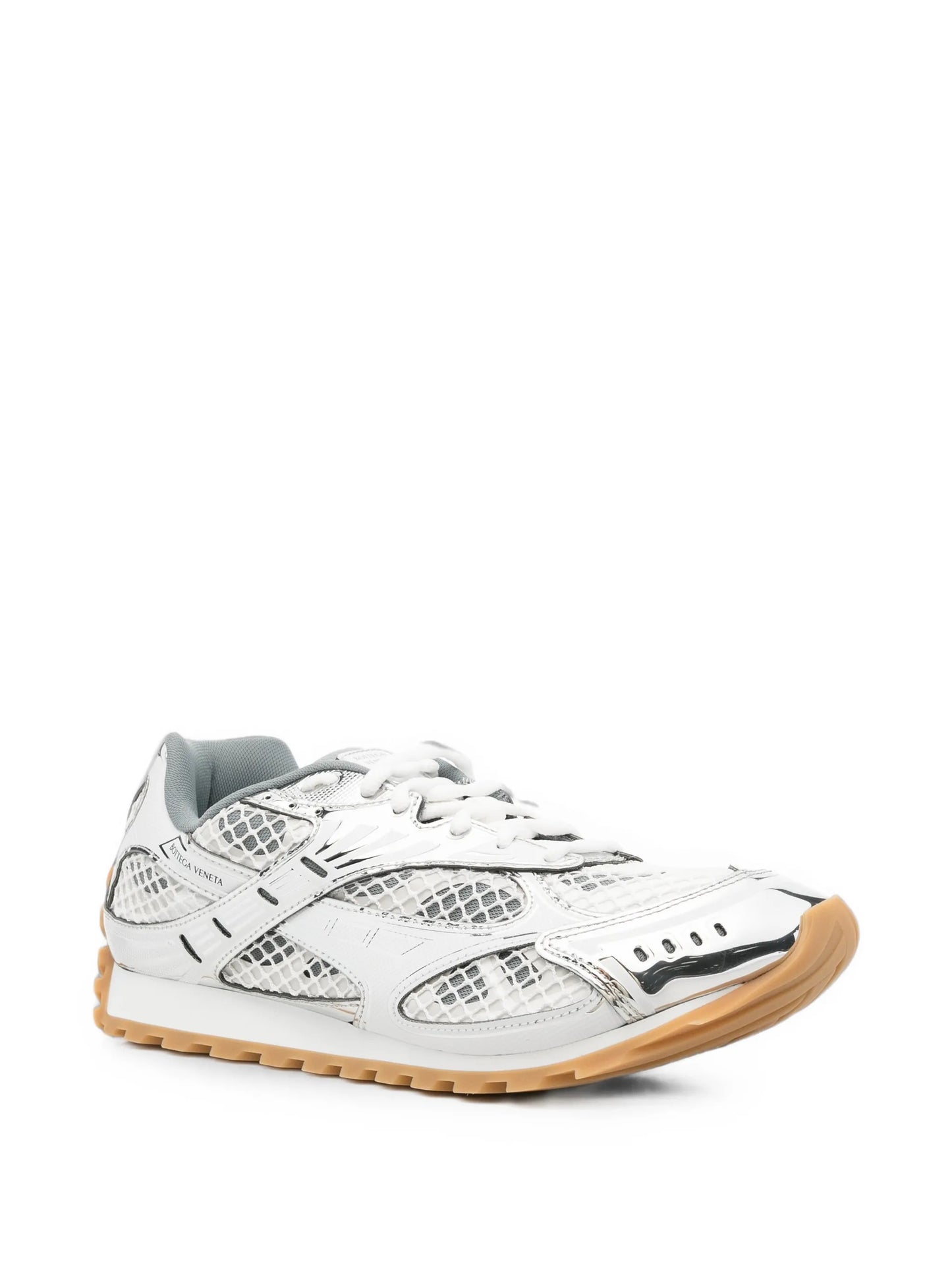 metallic mesh-panel sneakers