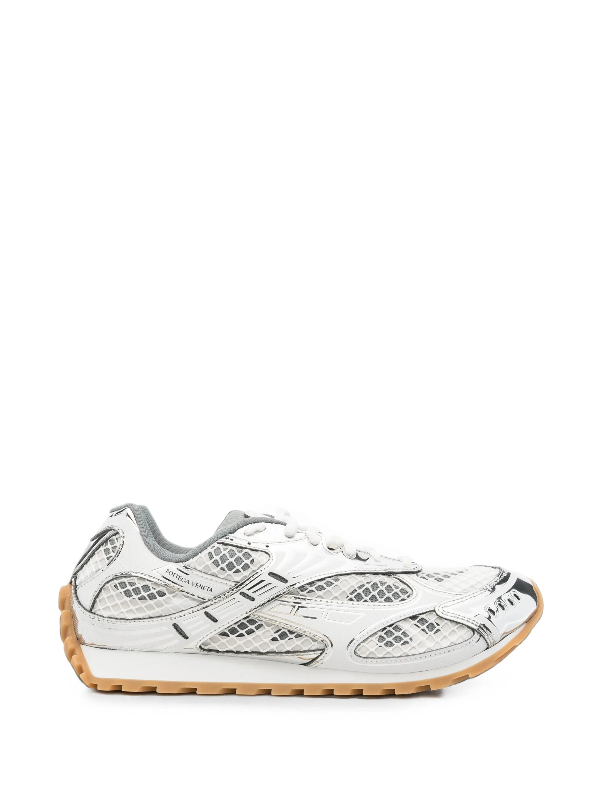 metallic mesh-panel sneakers