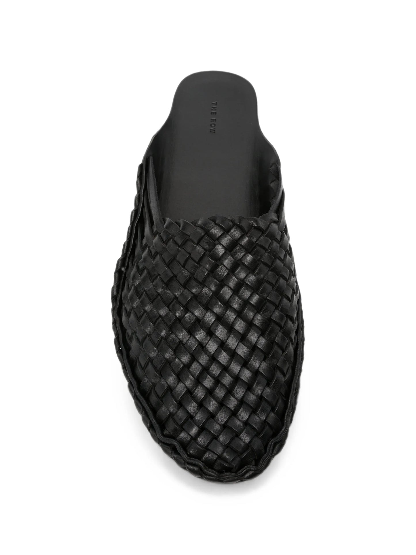 woven leather mules