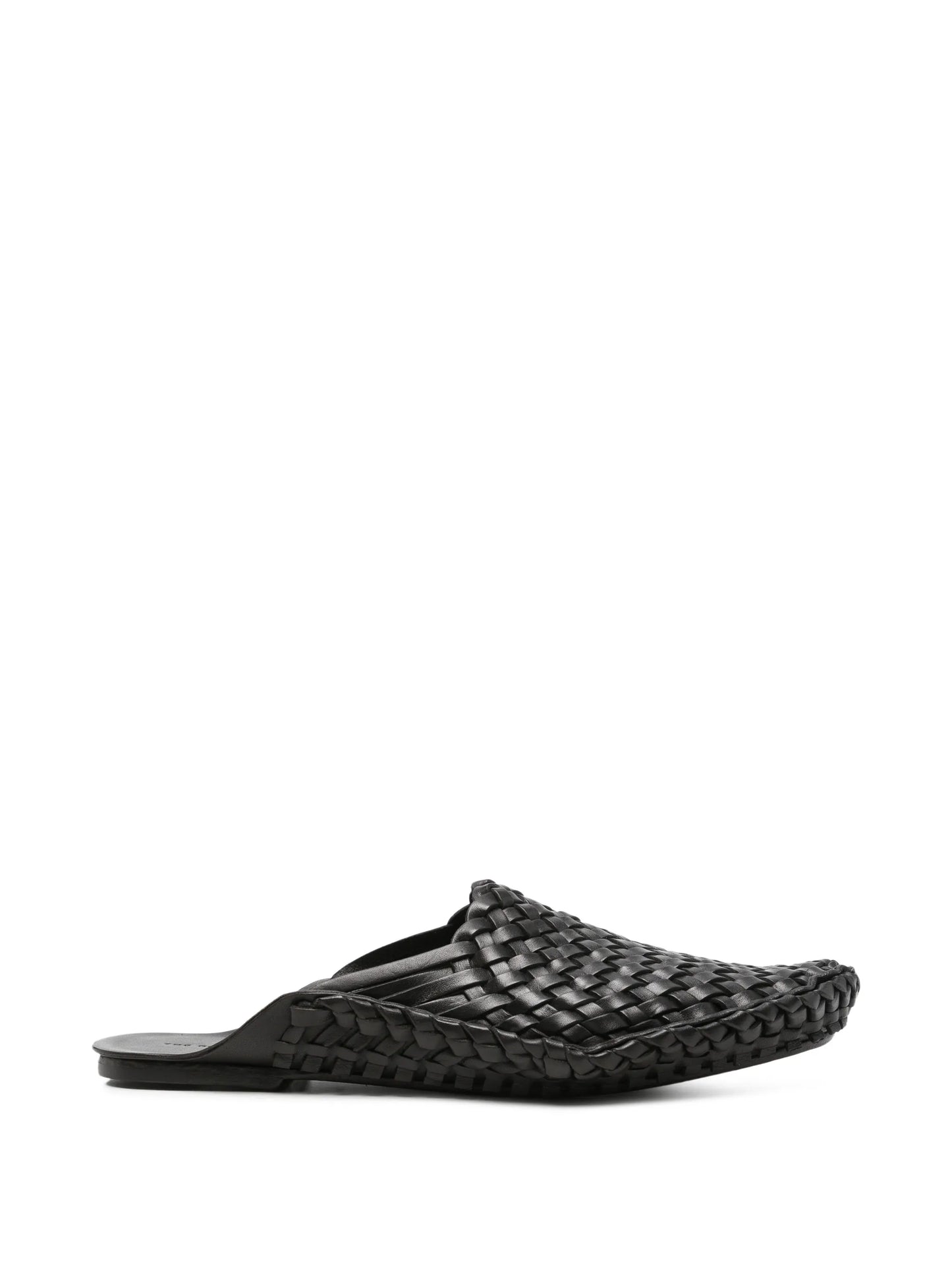 woven leather mules