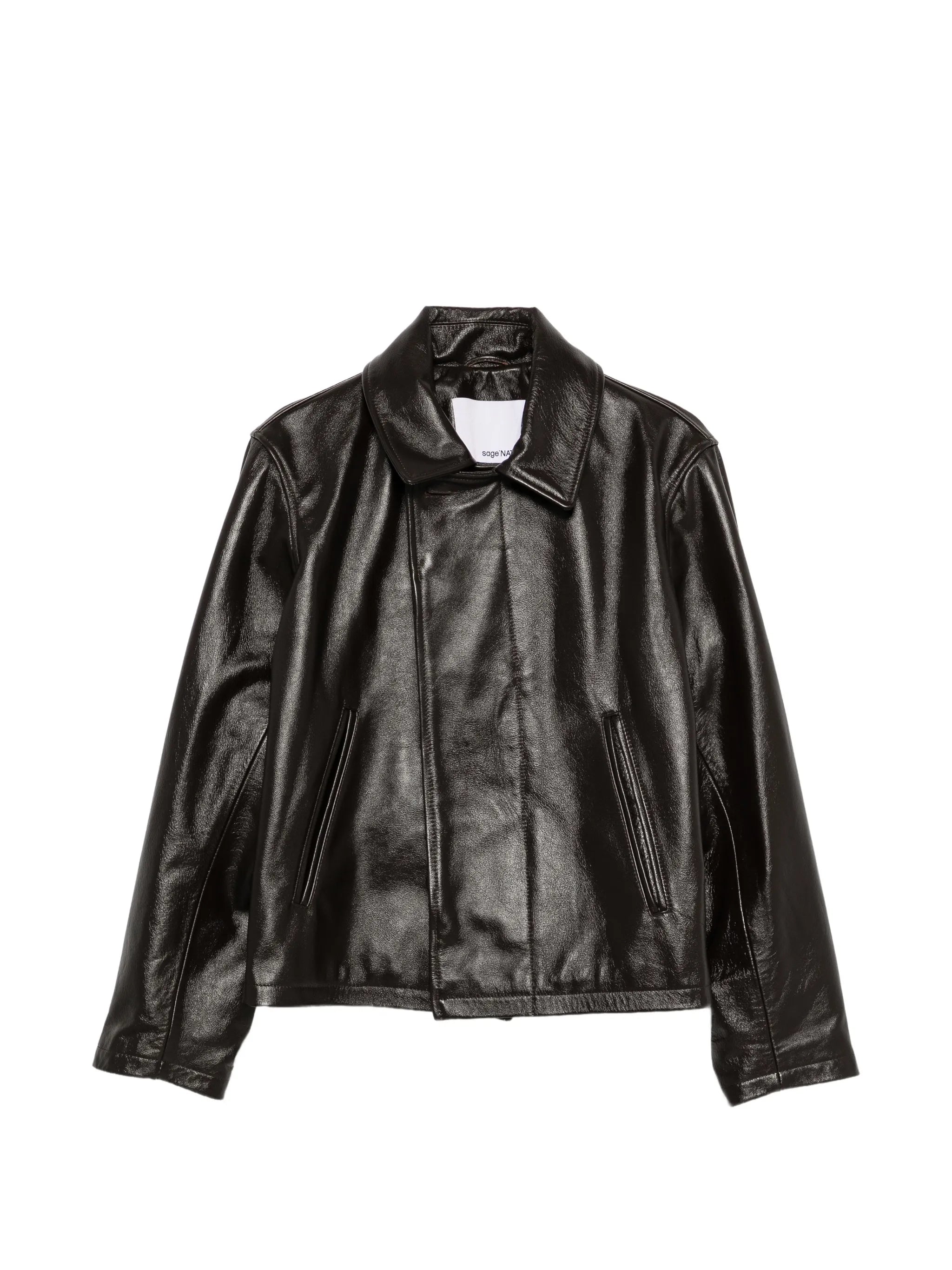 Fold leather jacket
