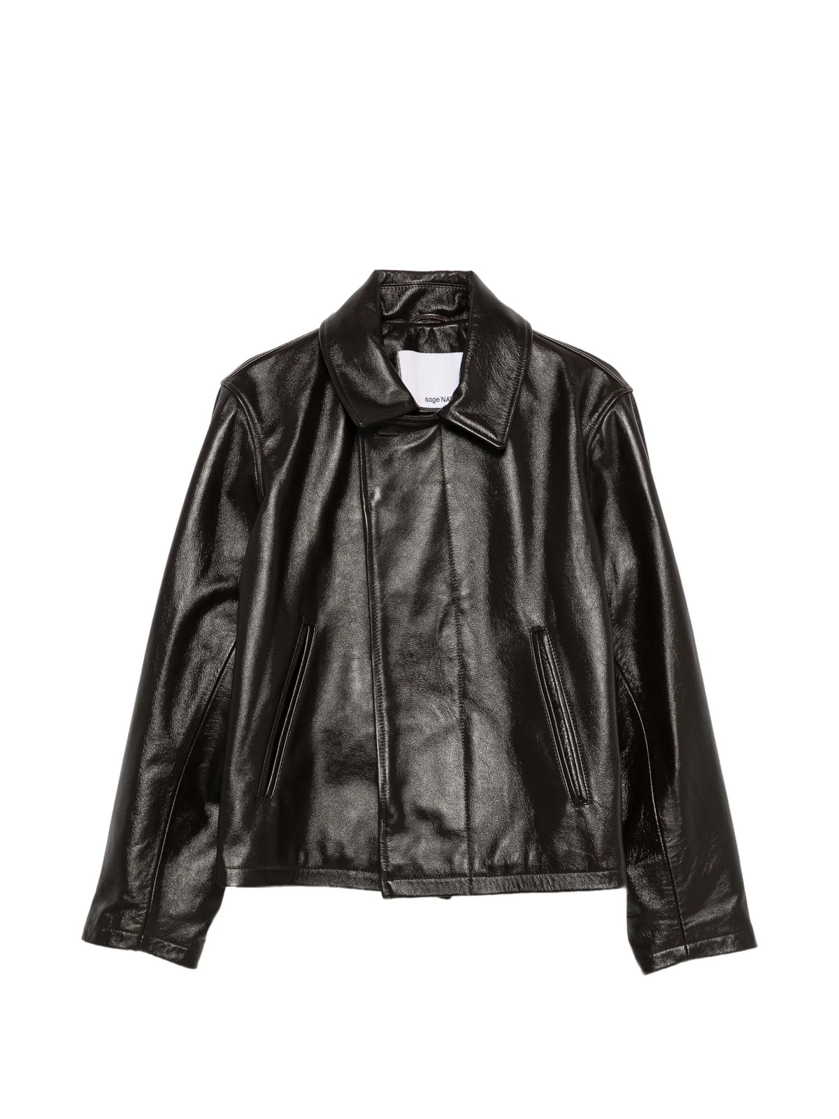 Fold leather jacket