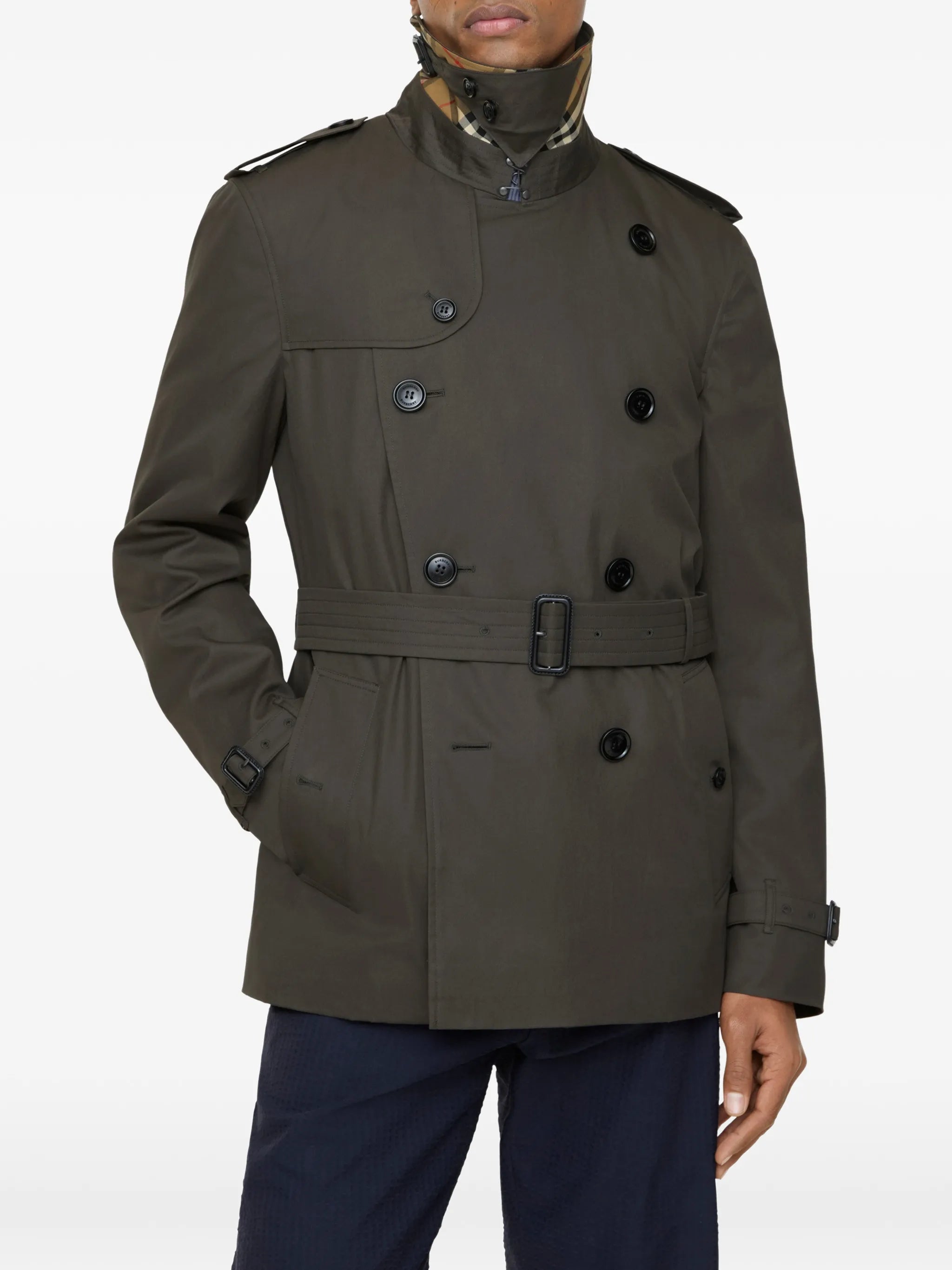 extra-short tropical gabardine Kensington trench coat
