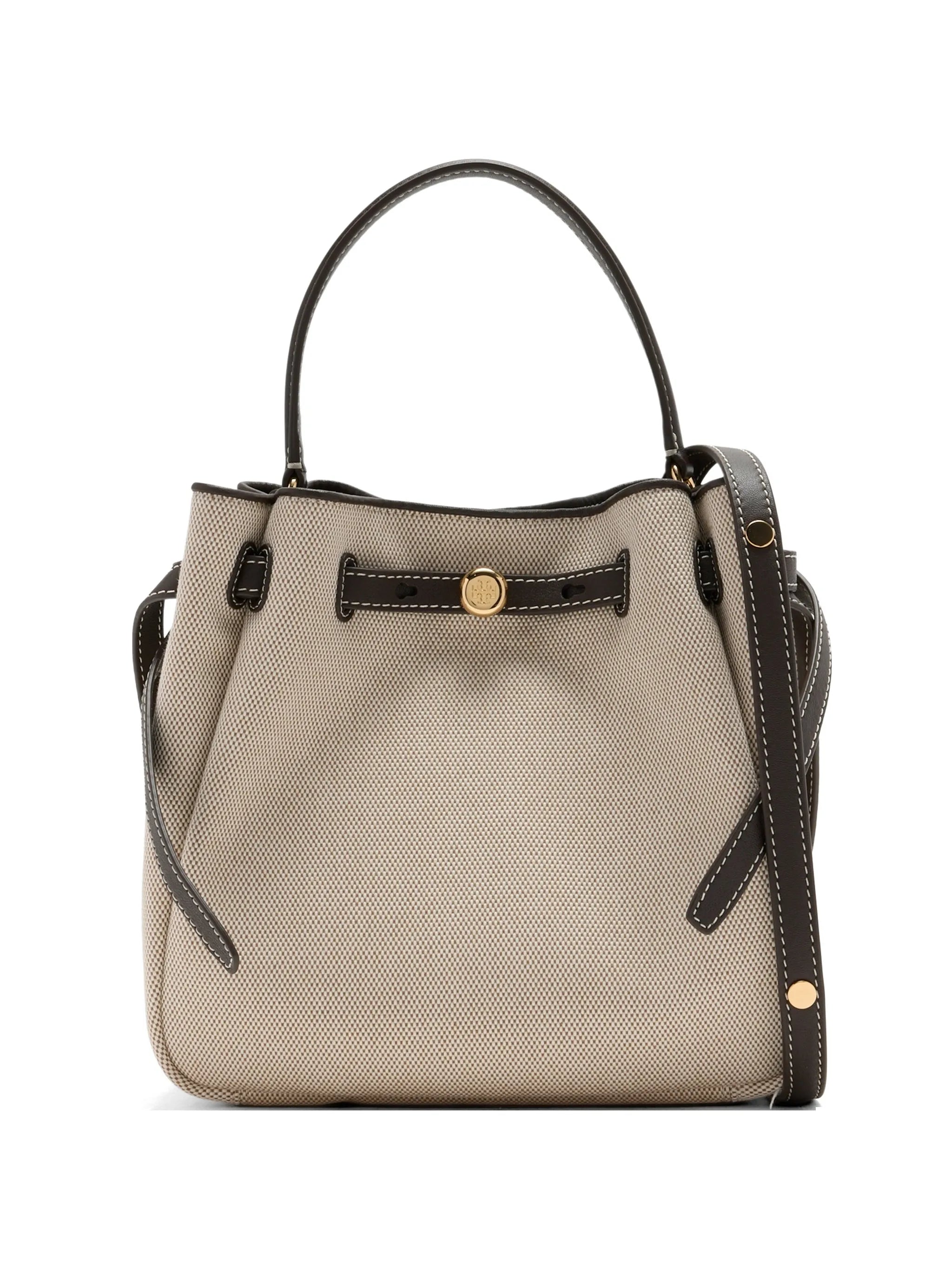 Romy canvas top-handle bucket bag