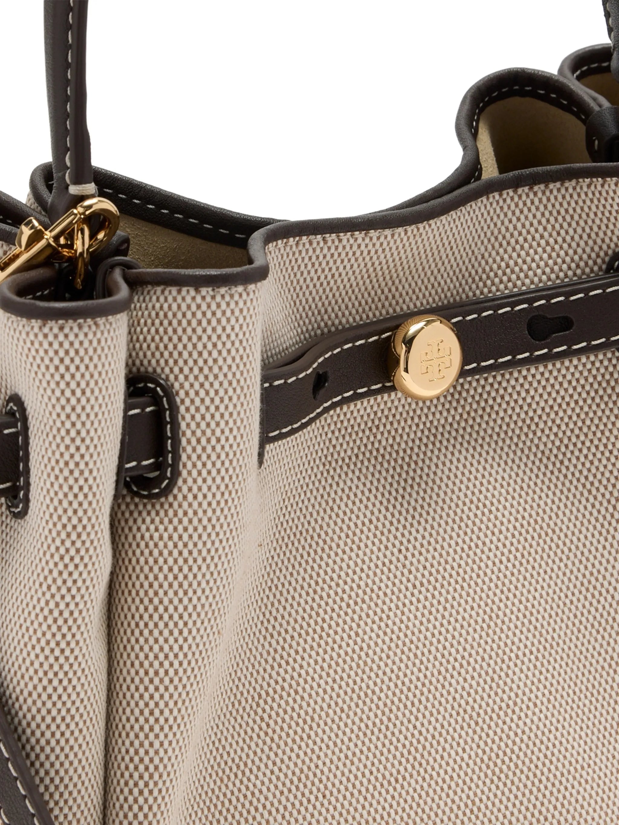 Romy canvas top-handle bucket bag