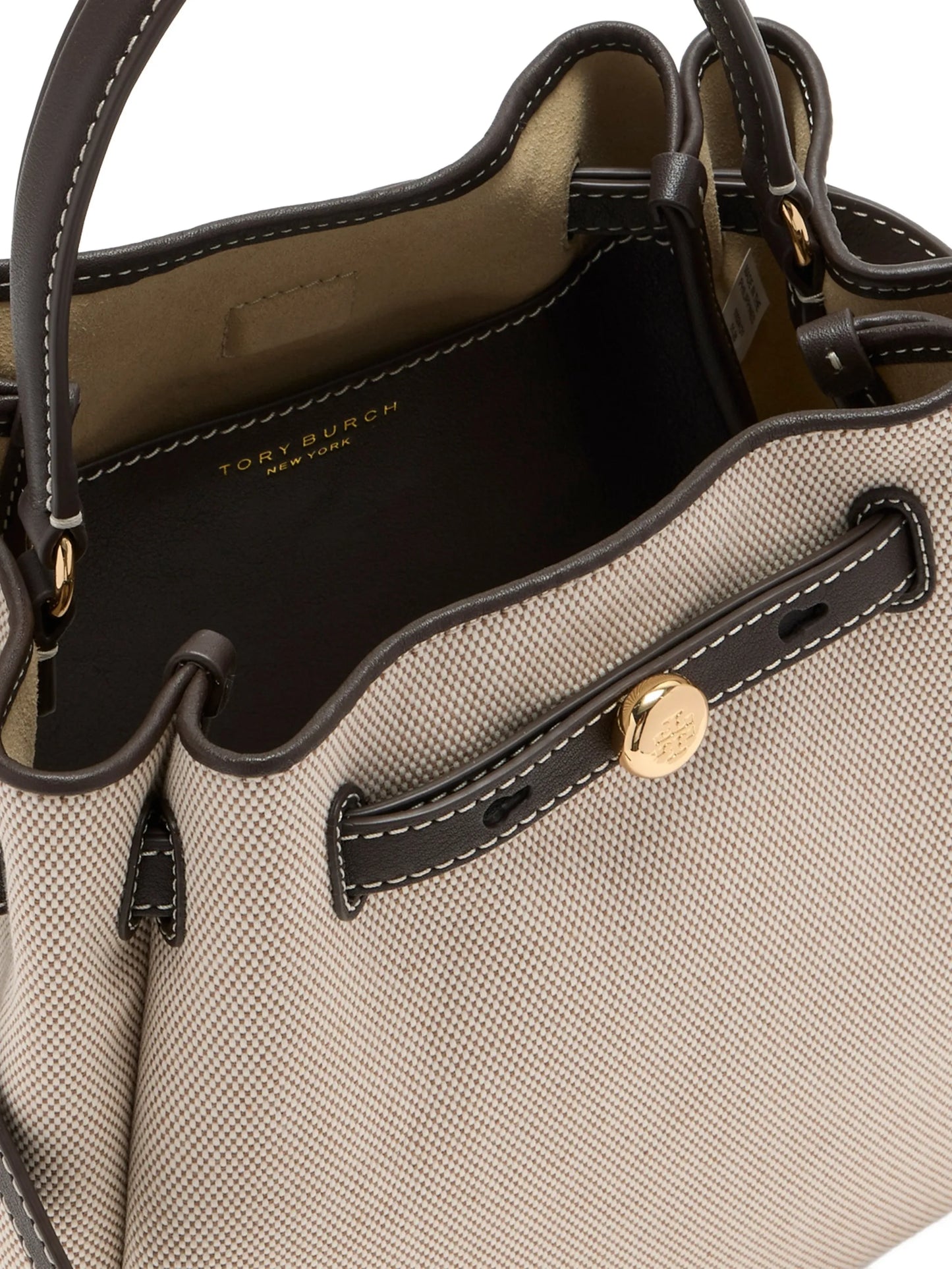 Romy drawstring top-handle bucket bag