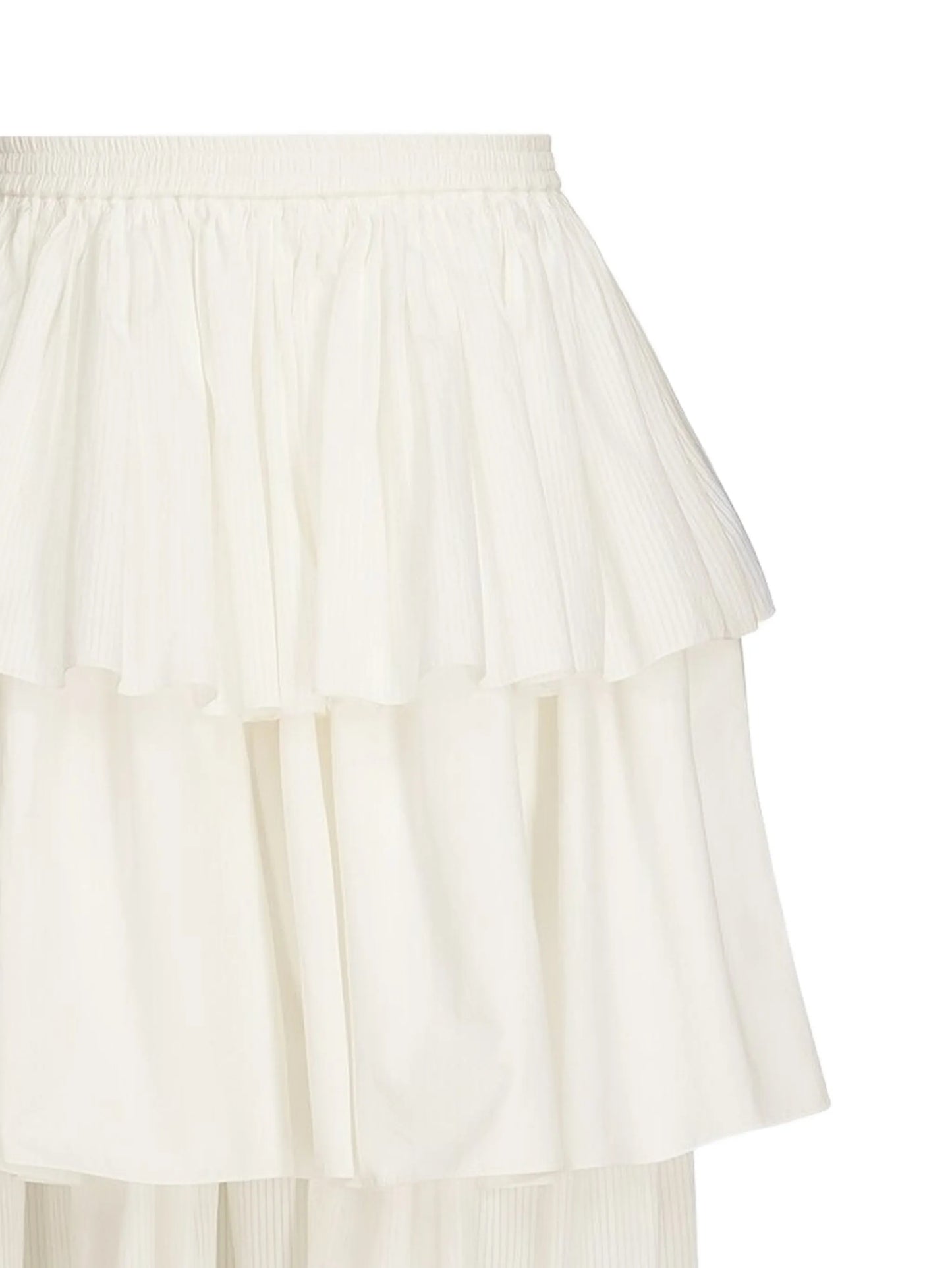 ruffled openwork midi skirt