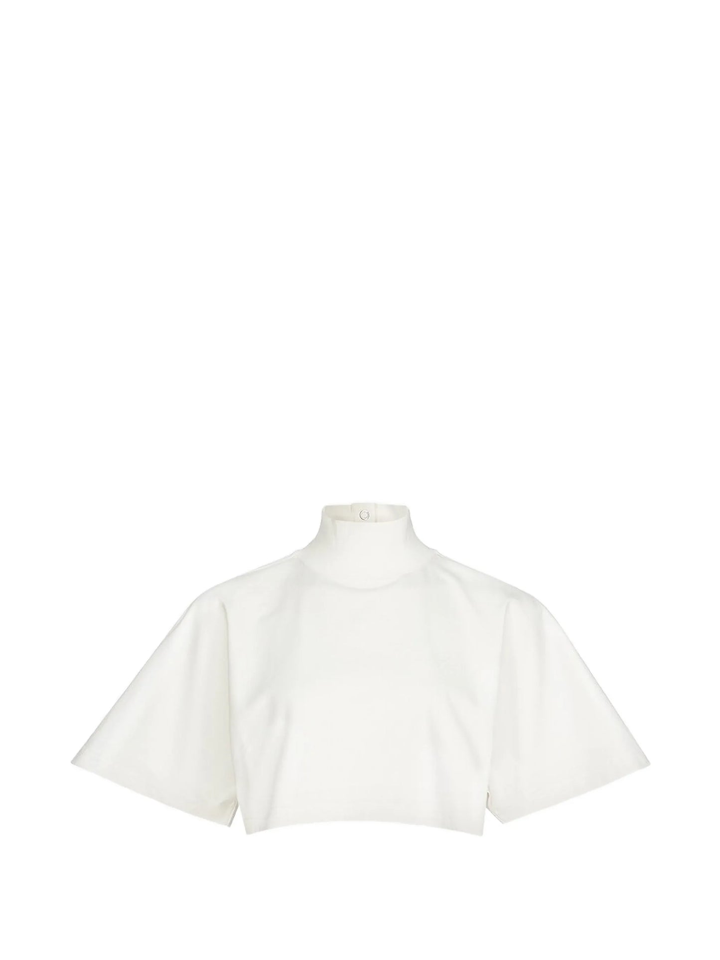 high-neck cropped T-shirt