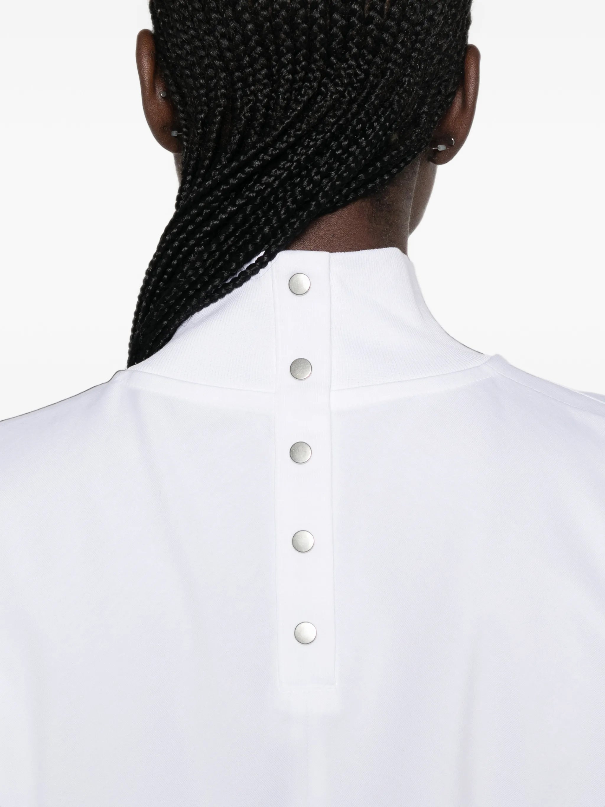 high-neck cropped T-shirt