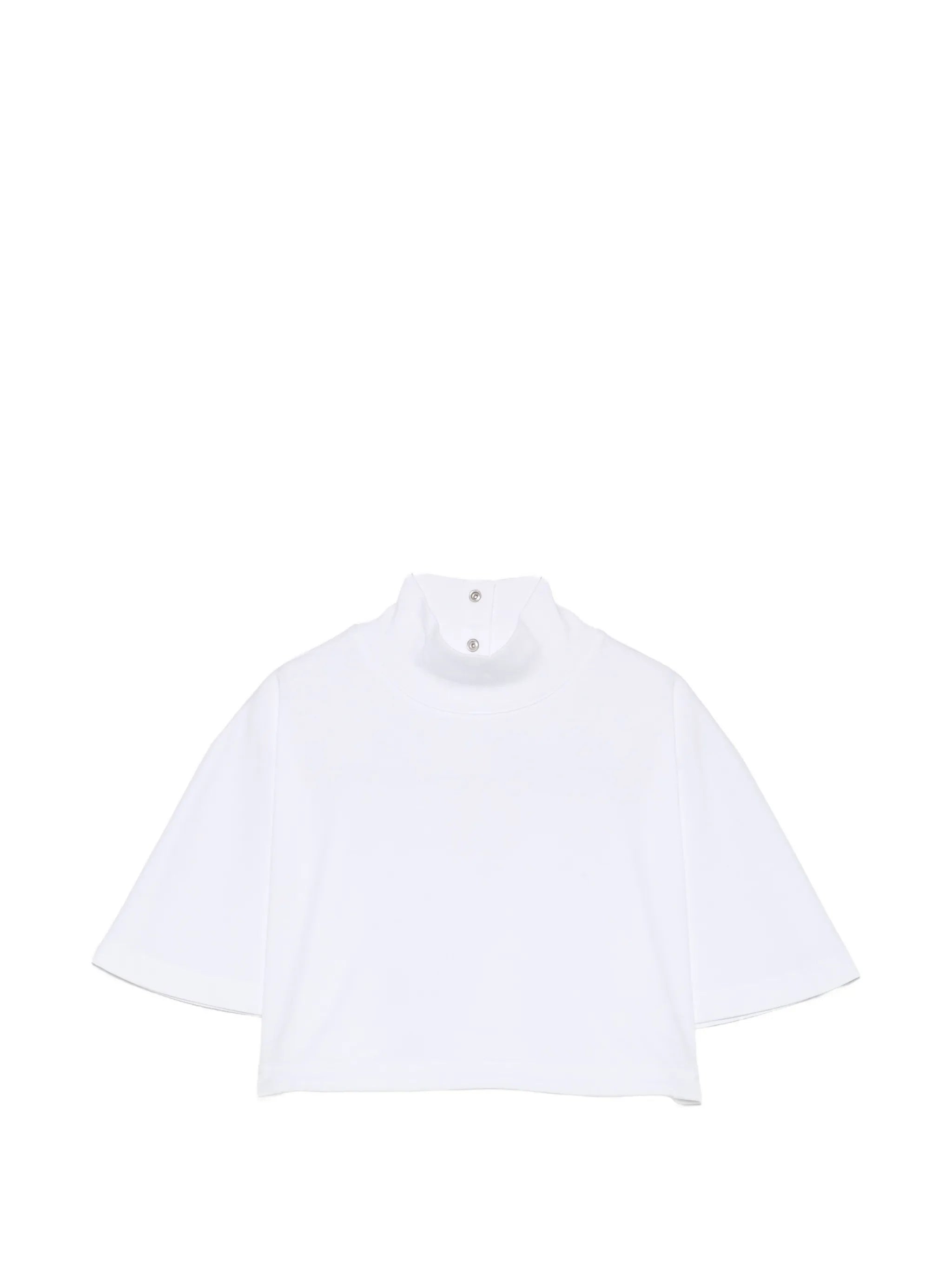 high-neck cropped T-shirt
