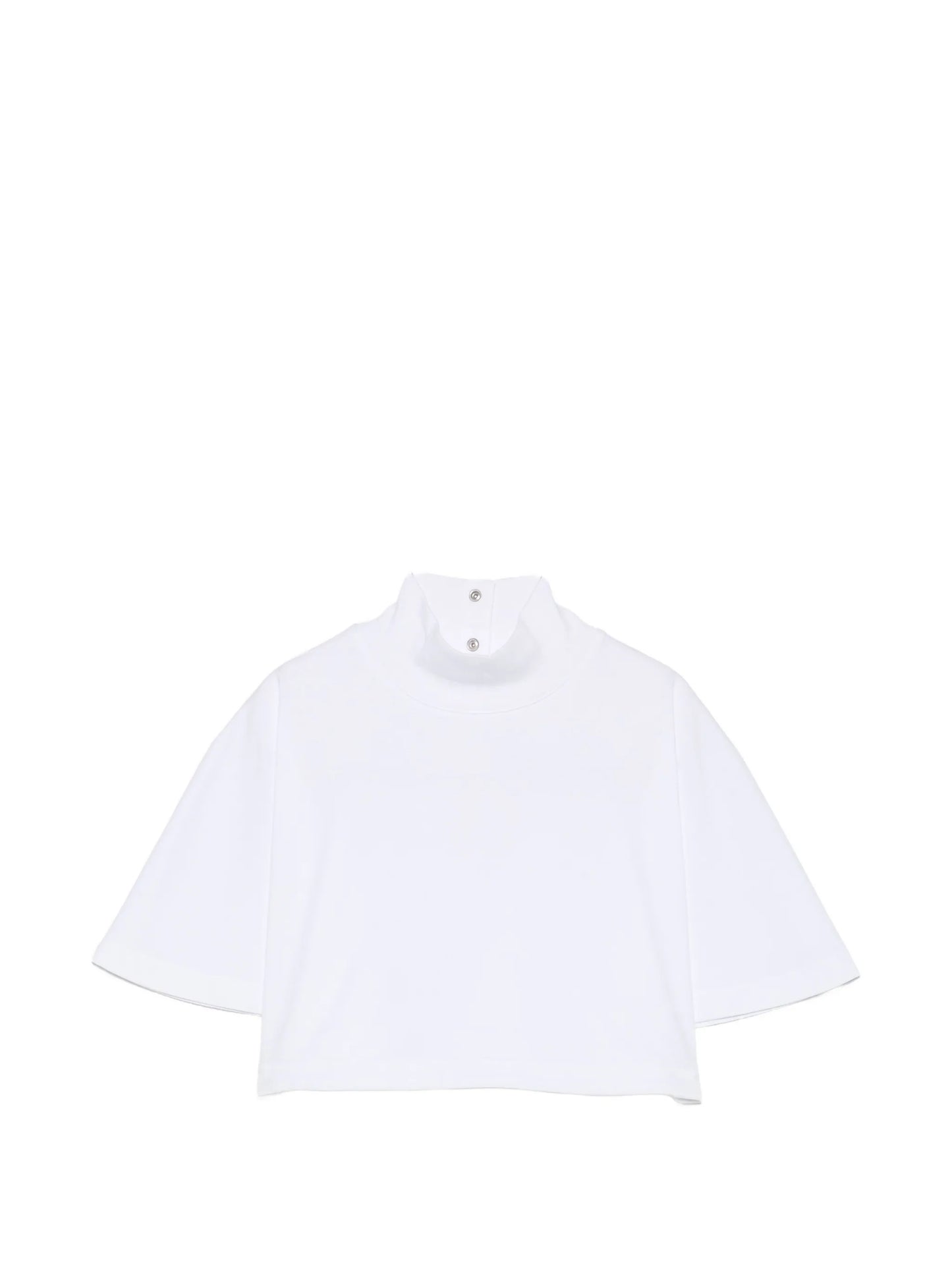 high-neck cropped T-shirt