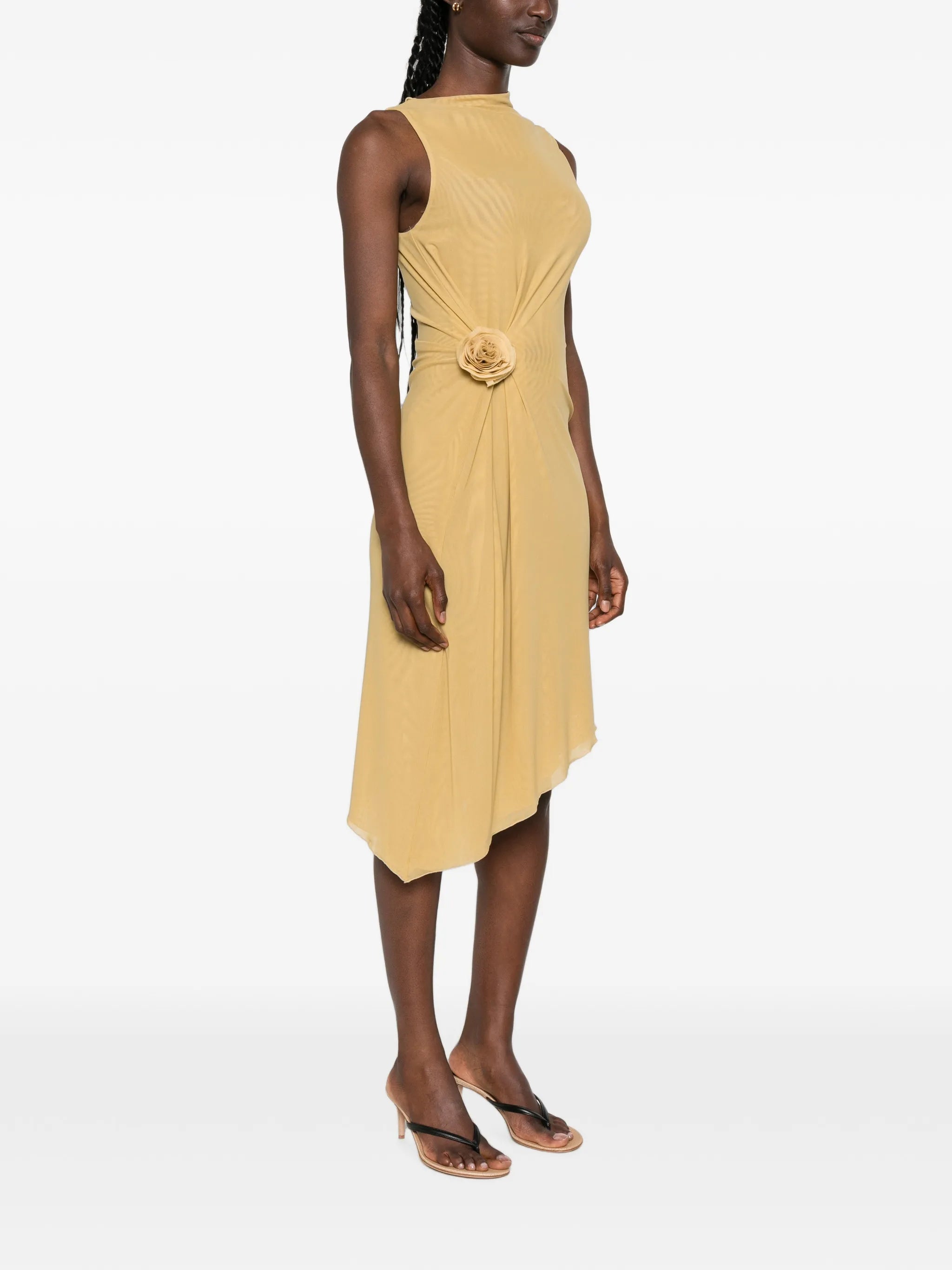 Cynthia floral-appliqué midi dress