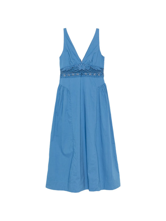 Veda crochet-trim midi dress