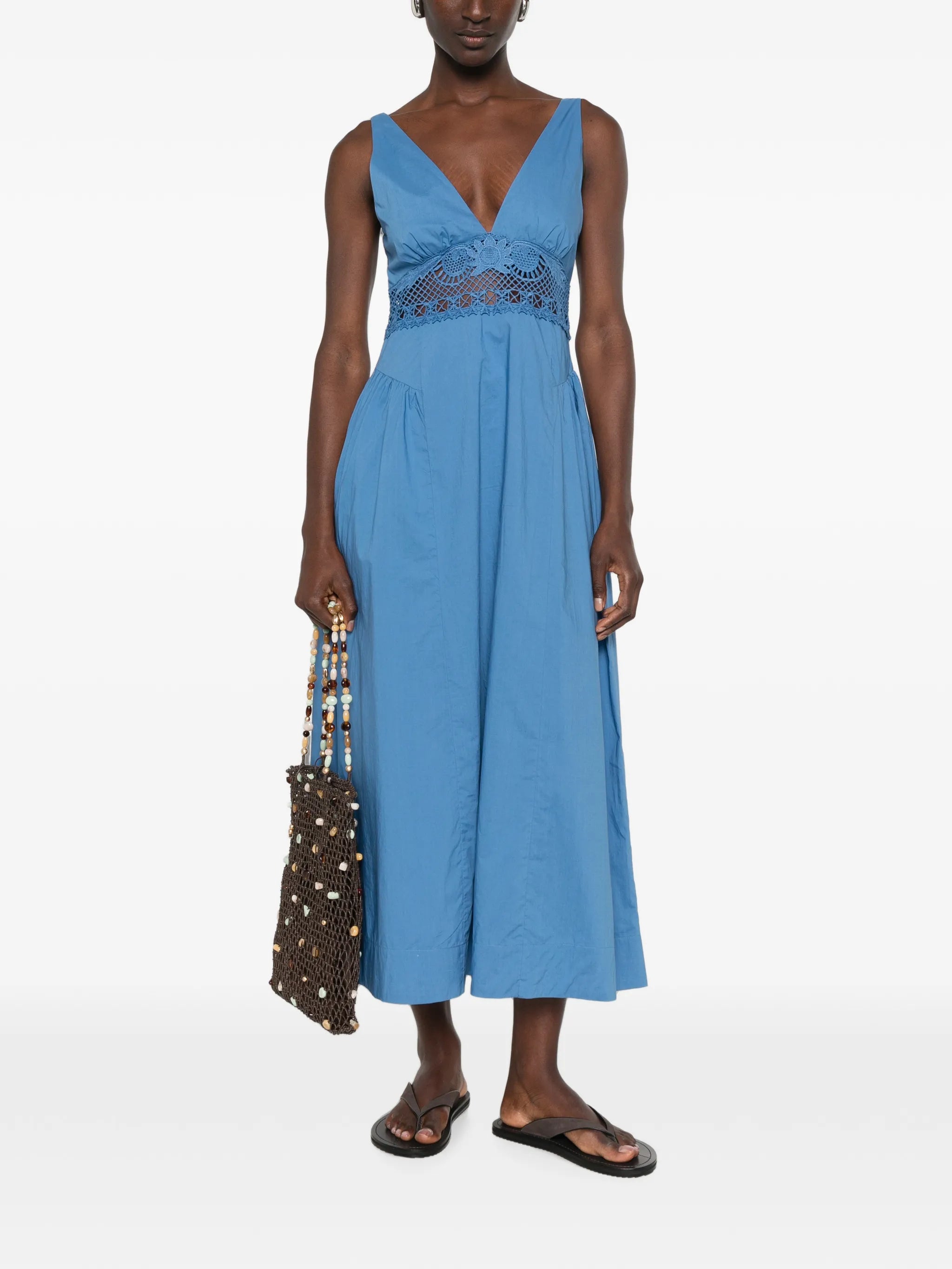 Veda crochet-trim midi dress