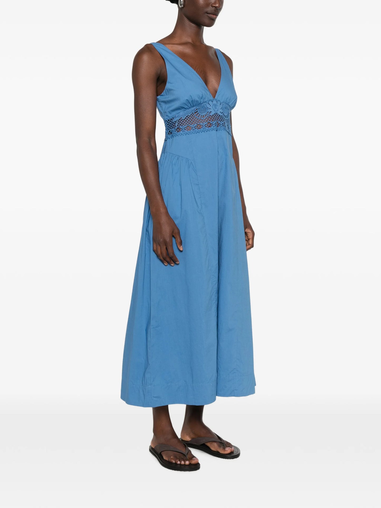 Veda crochet-trim midi dress