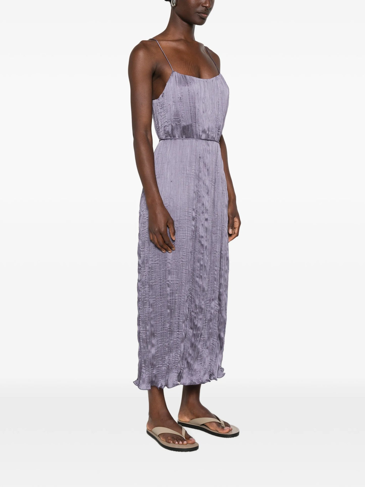 Esme crinkled slip midi dress