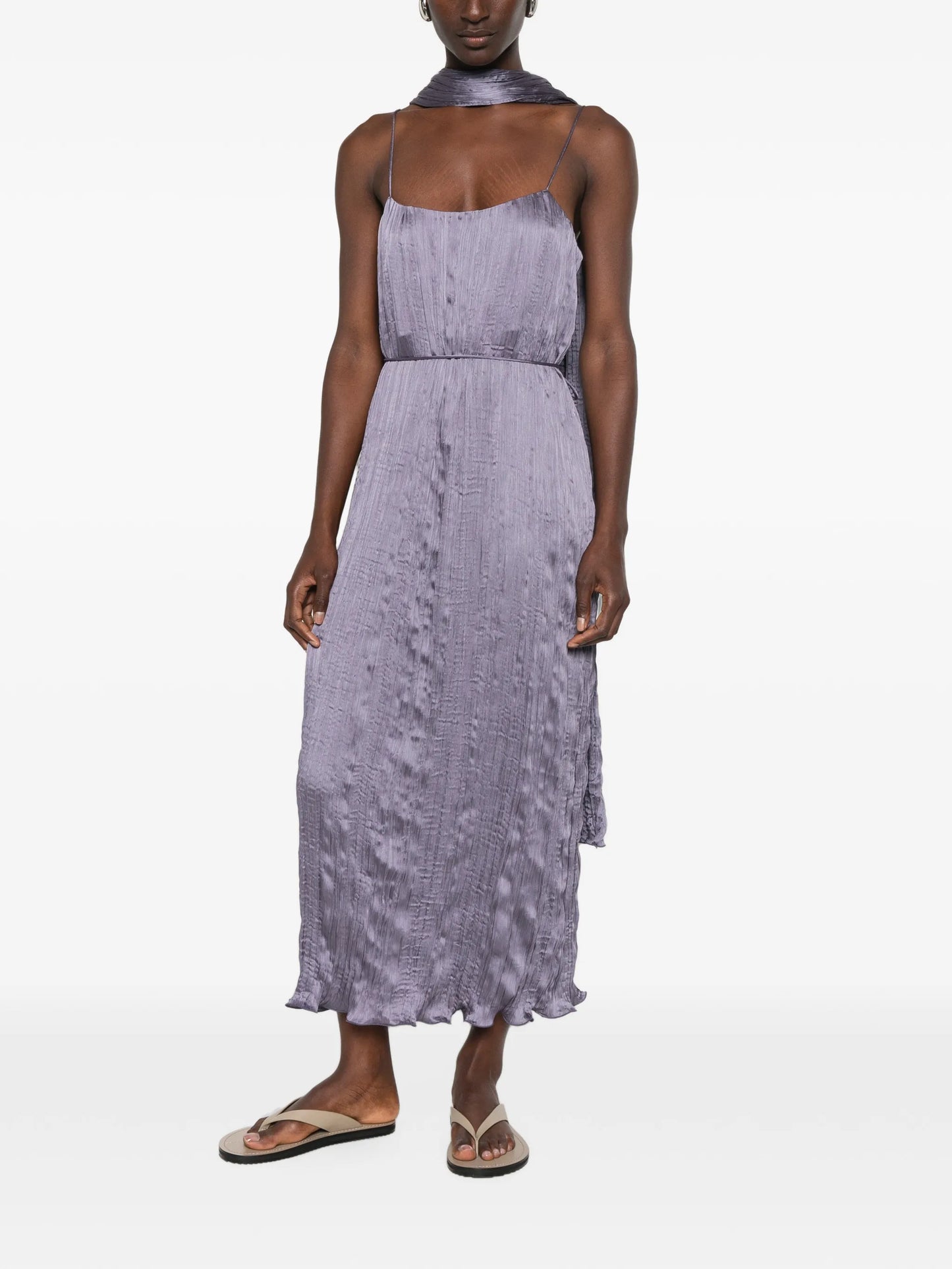 Esme crinkled slip midi dress