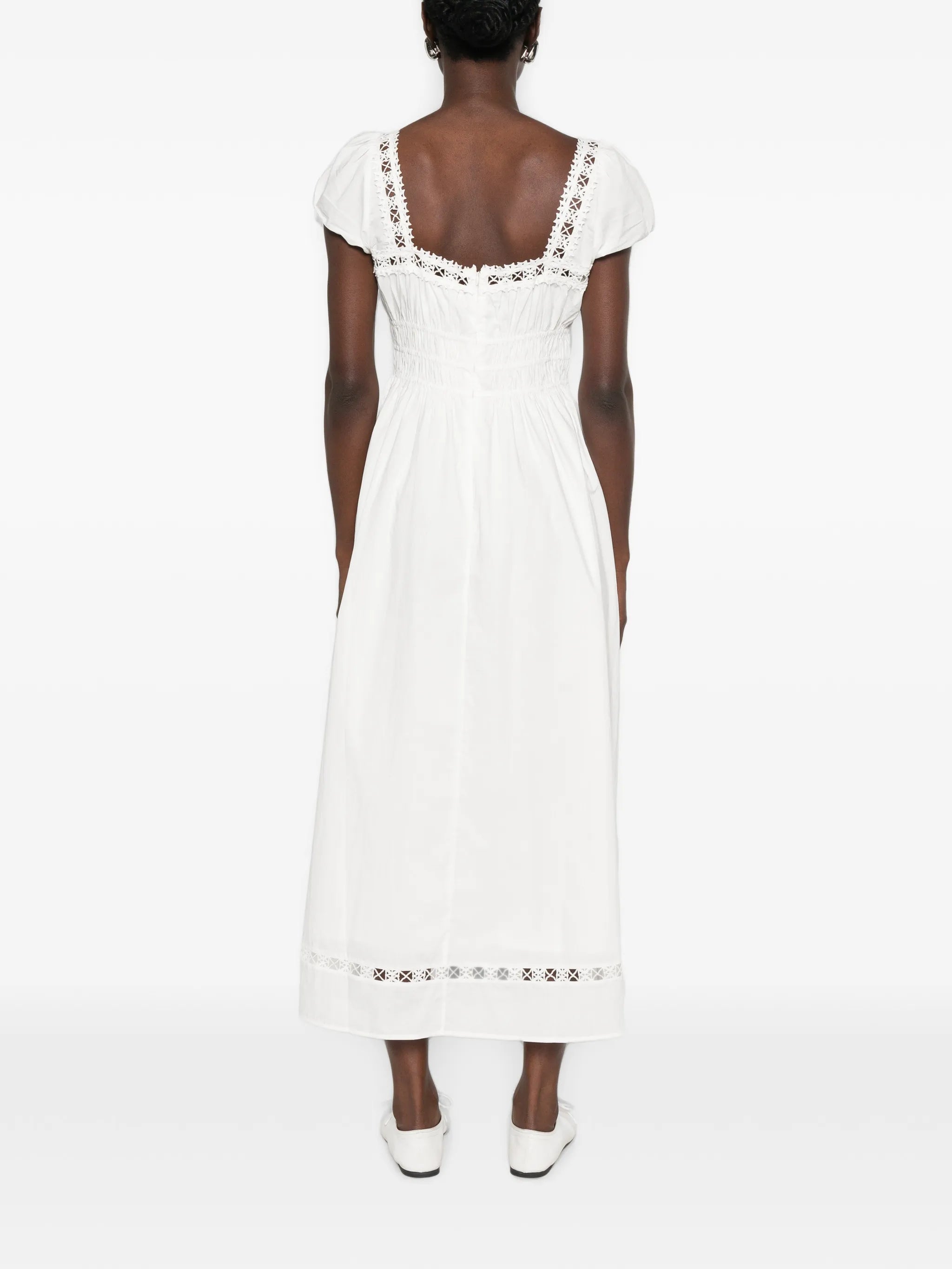Veda crochet-trim midi dress
