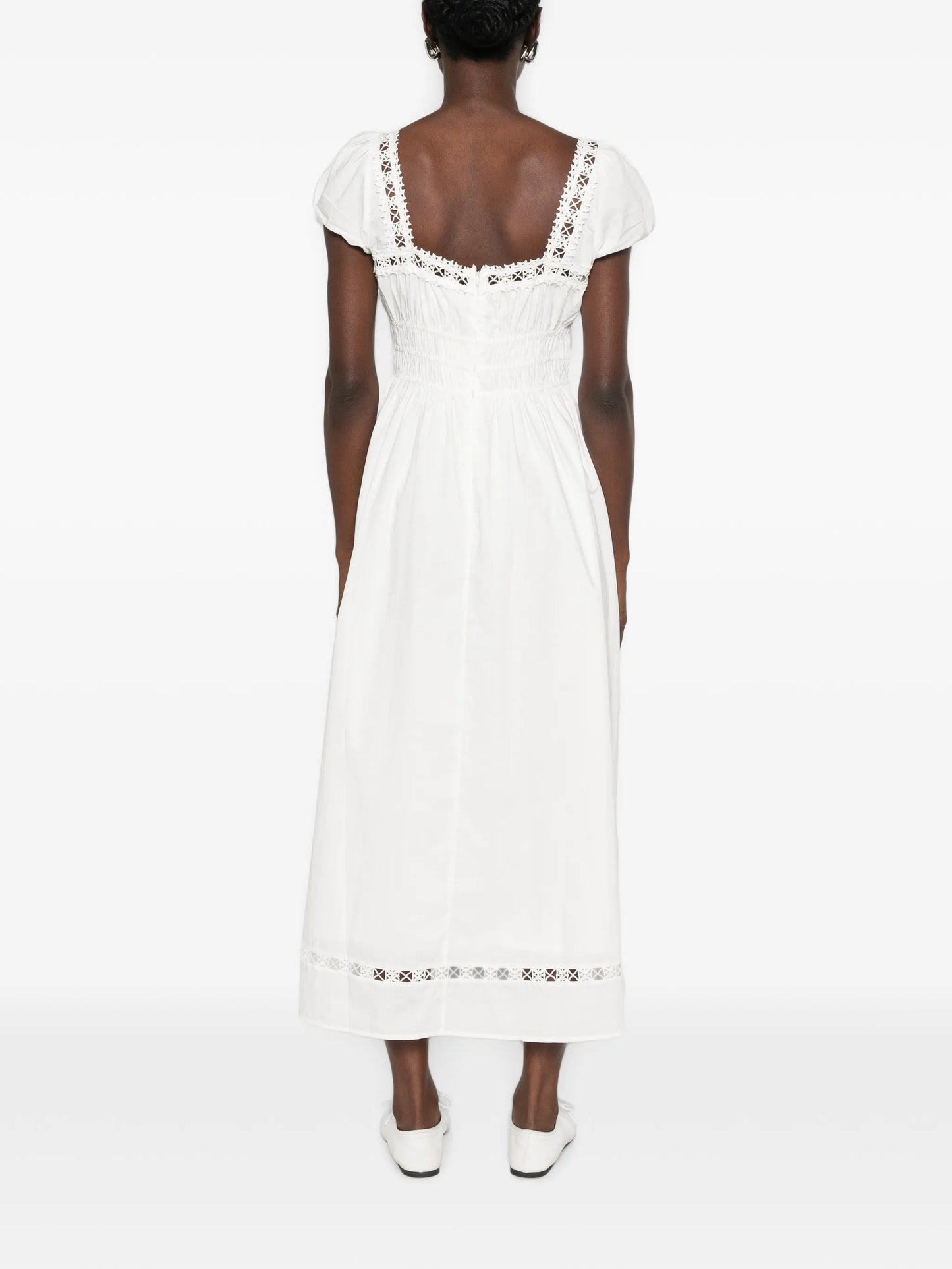 Veda crochet-trim midi dress