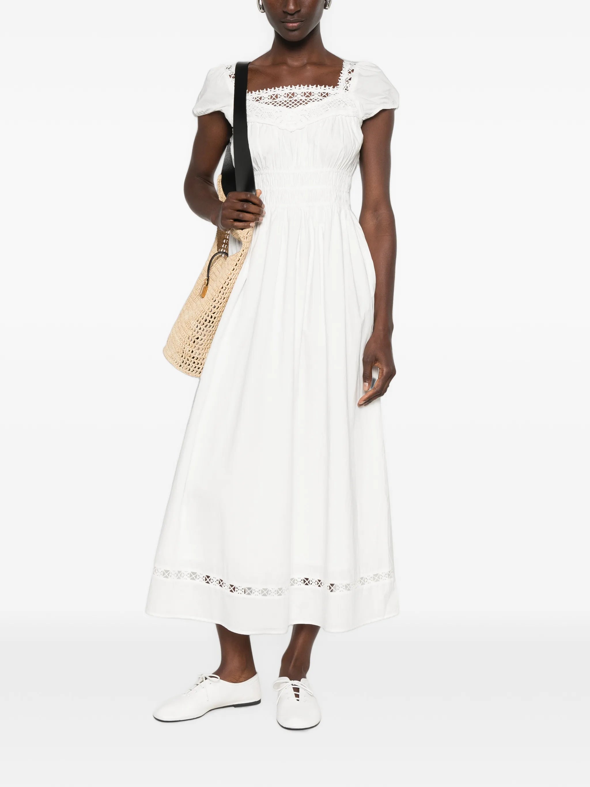 Veda crochet-trim midi dress