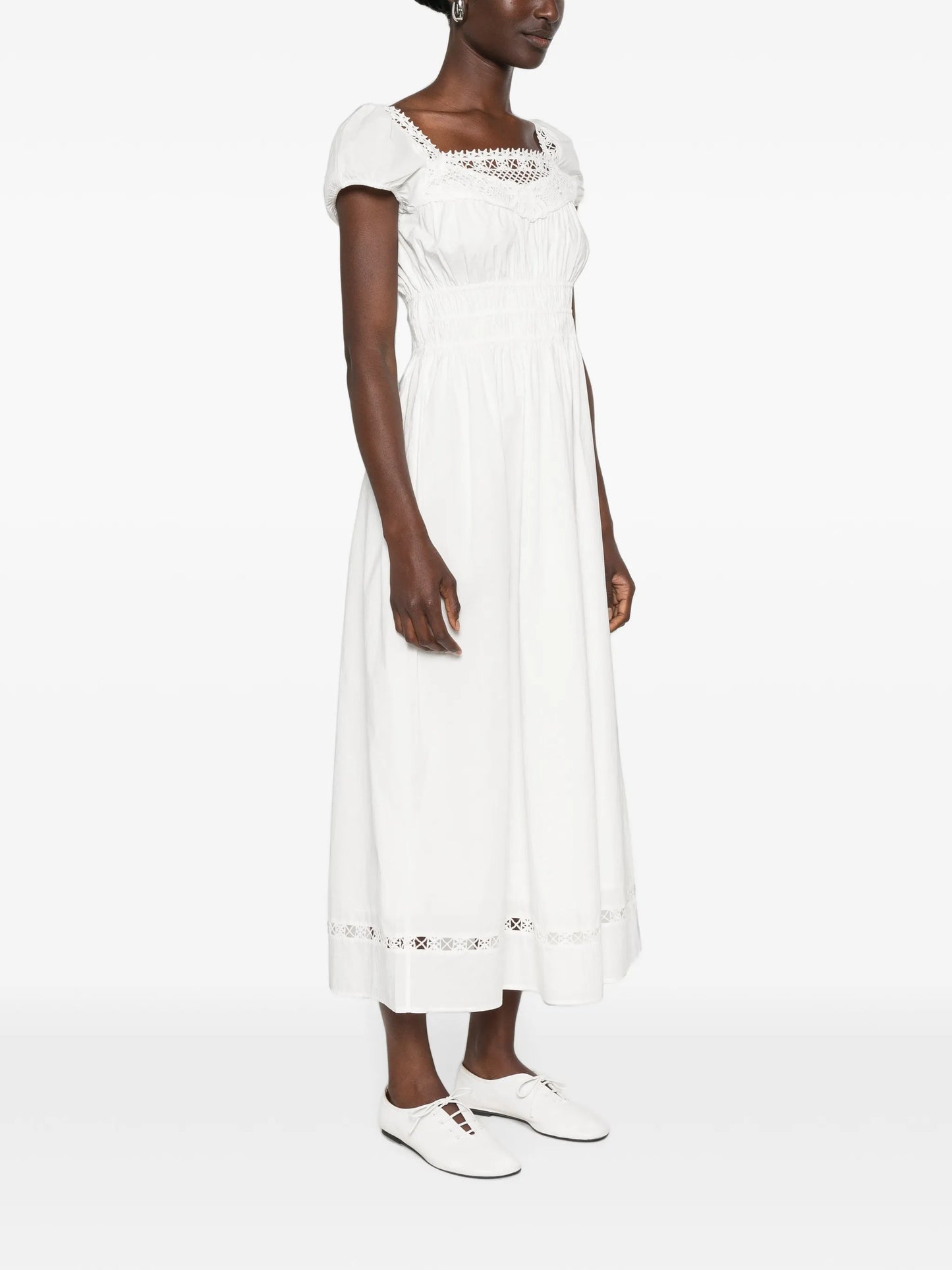 Veda crochet-trim midi dress