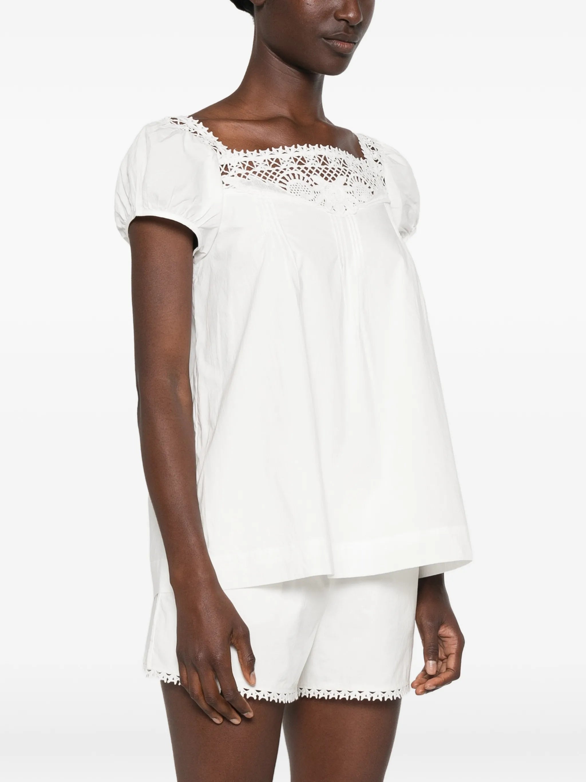 Veda crochet-trim blouse