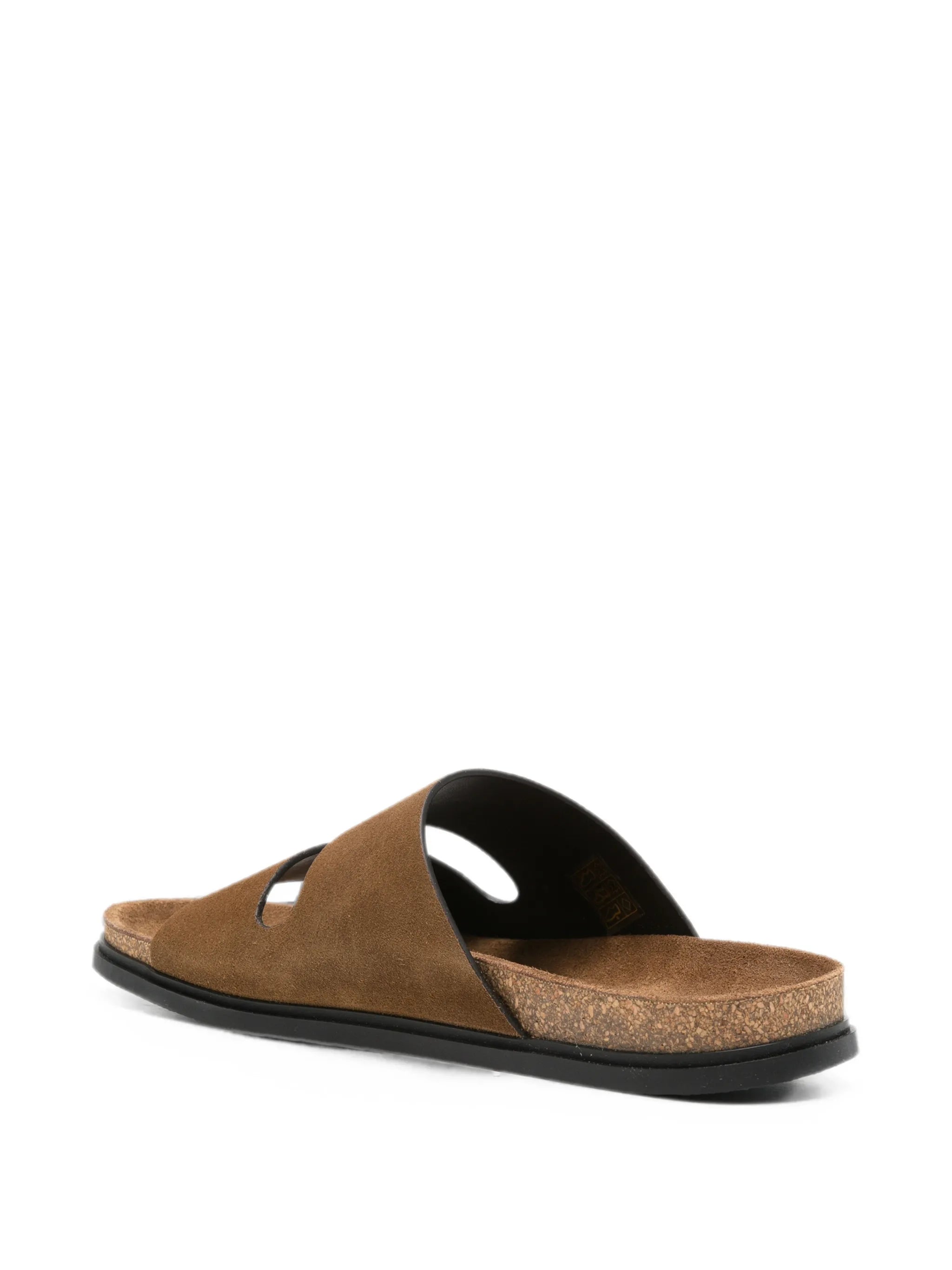 Band suede flat sandals