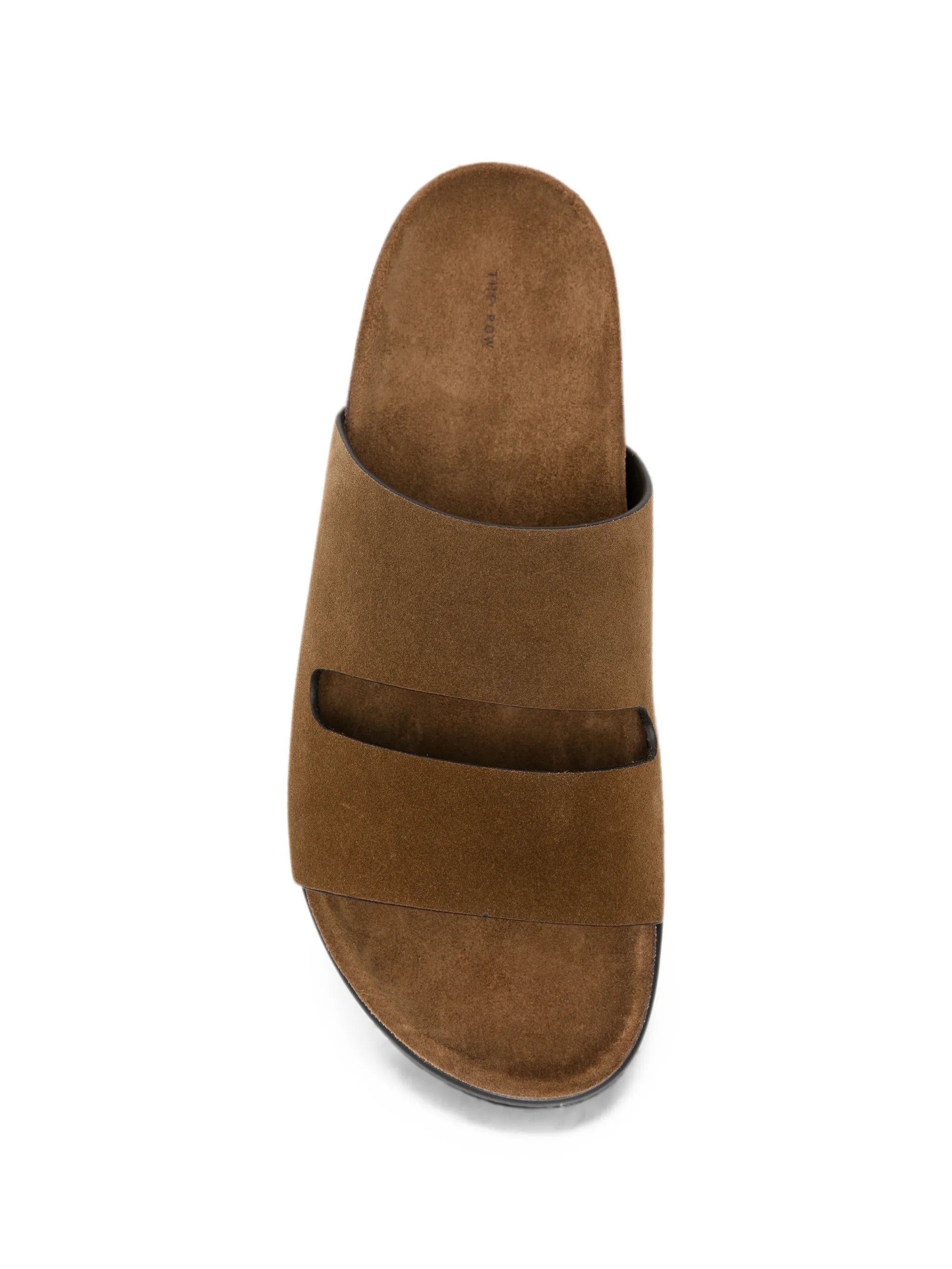 Band suede flat sandals