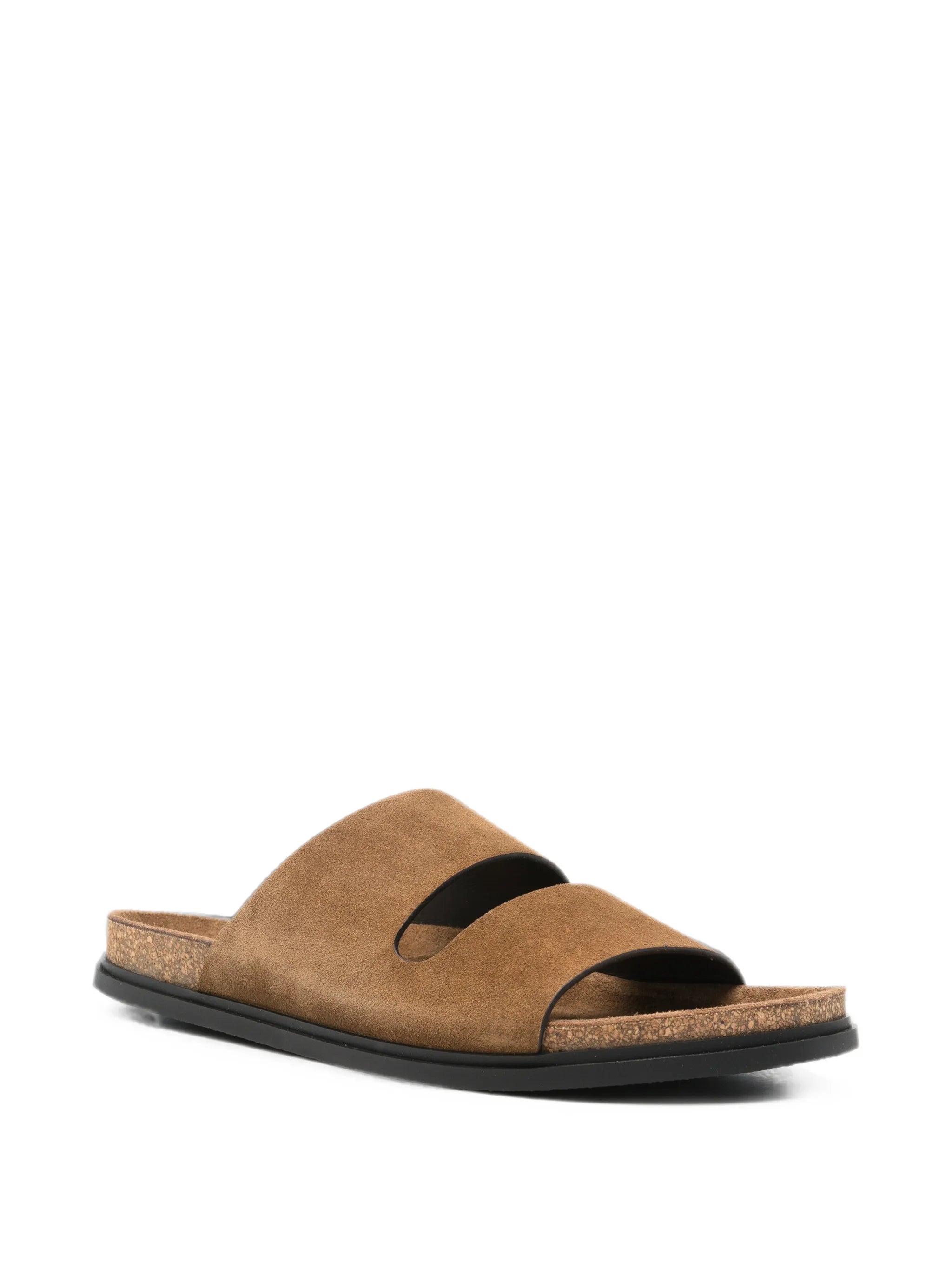Band suede flat sandals