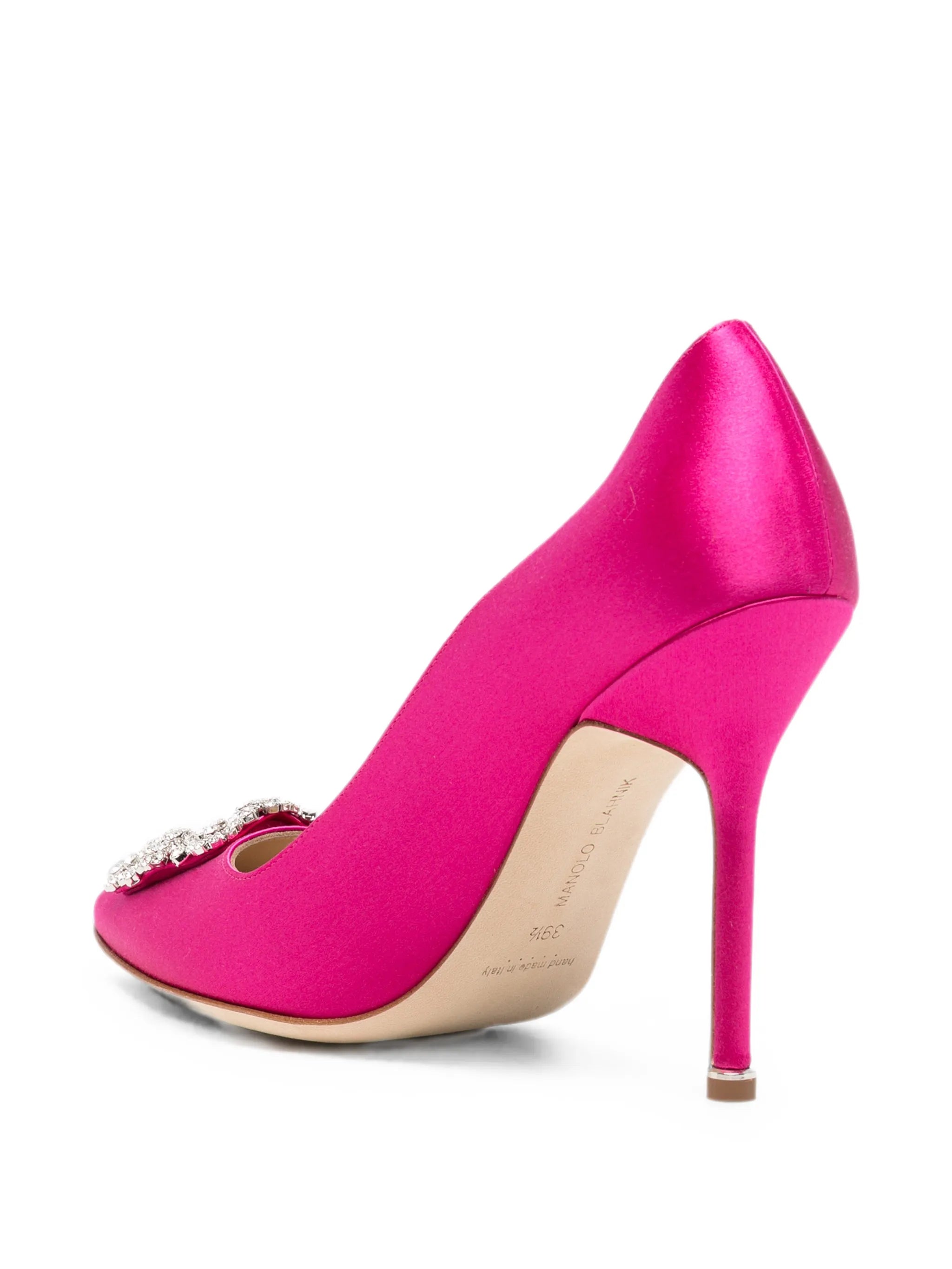 Hangisi crystal-buckle pumps