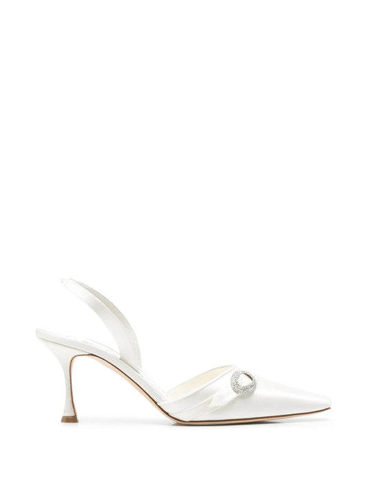 crystal-embellished slingback pumps