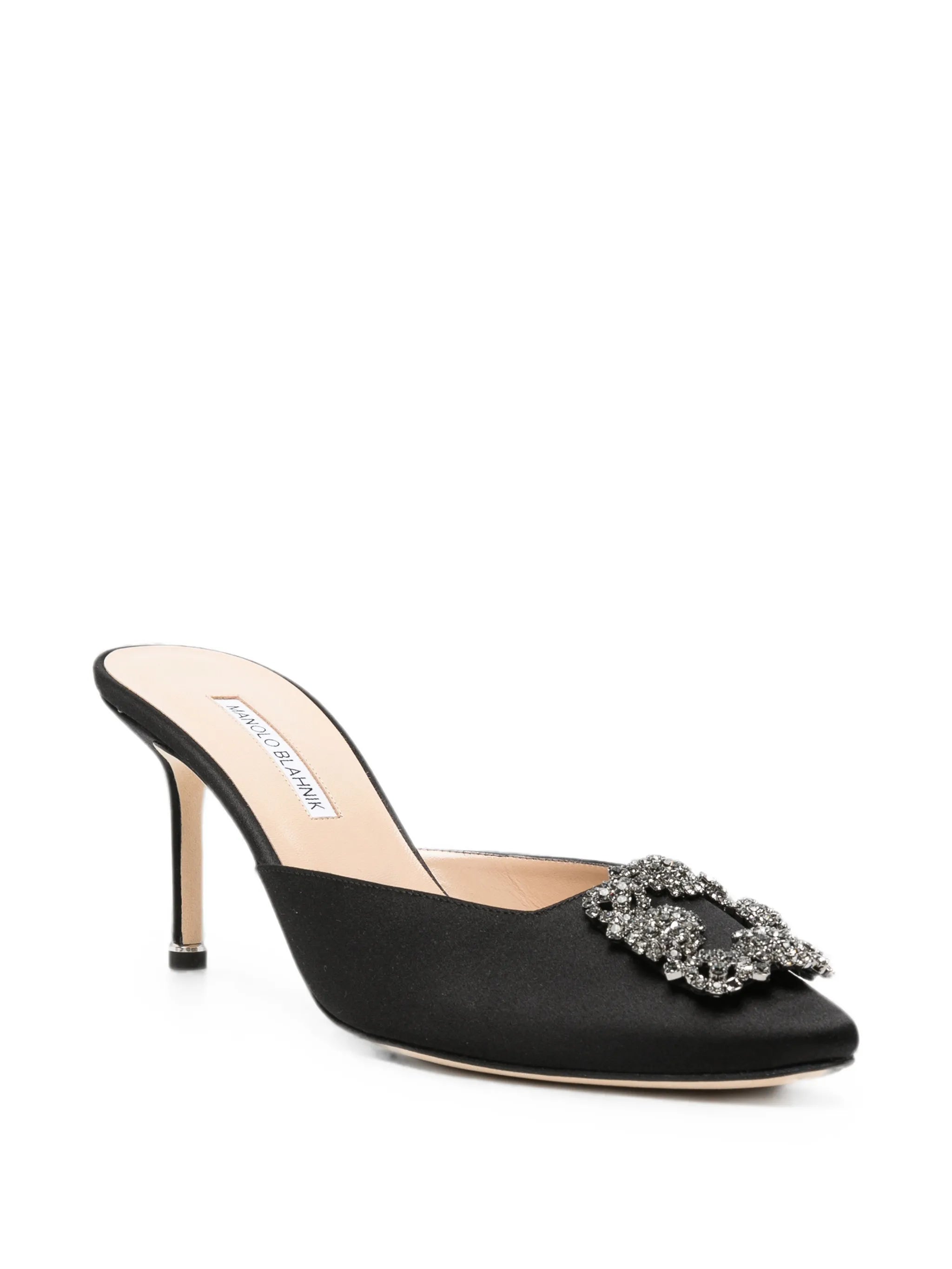 Hangisi crystal-buckle mules