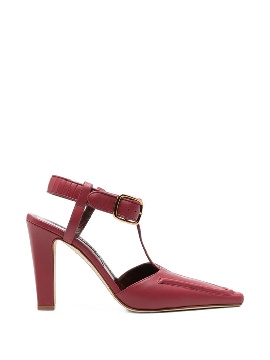 Melusina leather T-bar pumps